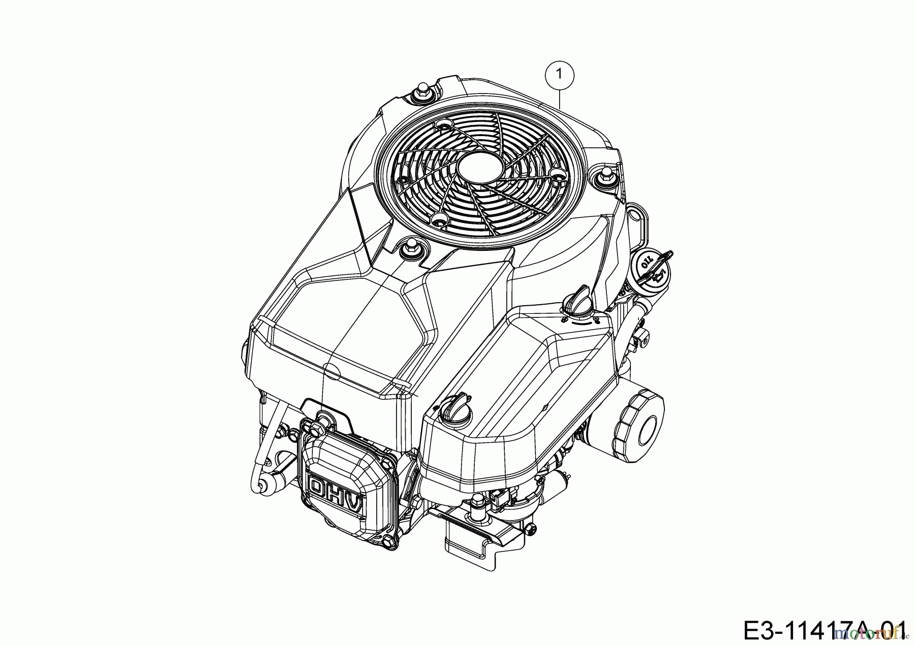  Wolf-Garten Lawn tractors A 92 H 13BH71RE650  (2019) Engine B&S