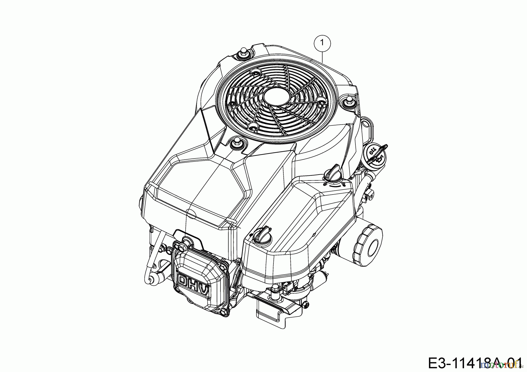  Wolf-Garten Lawn tractors 106.220 HP 13QAA1VR650  (2020) Engine B&S