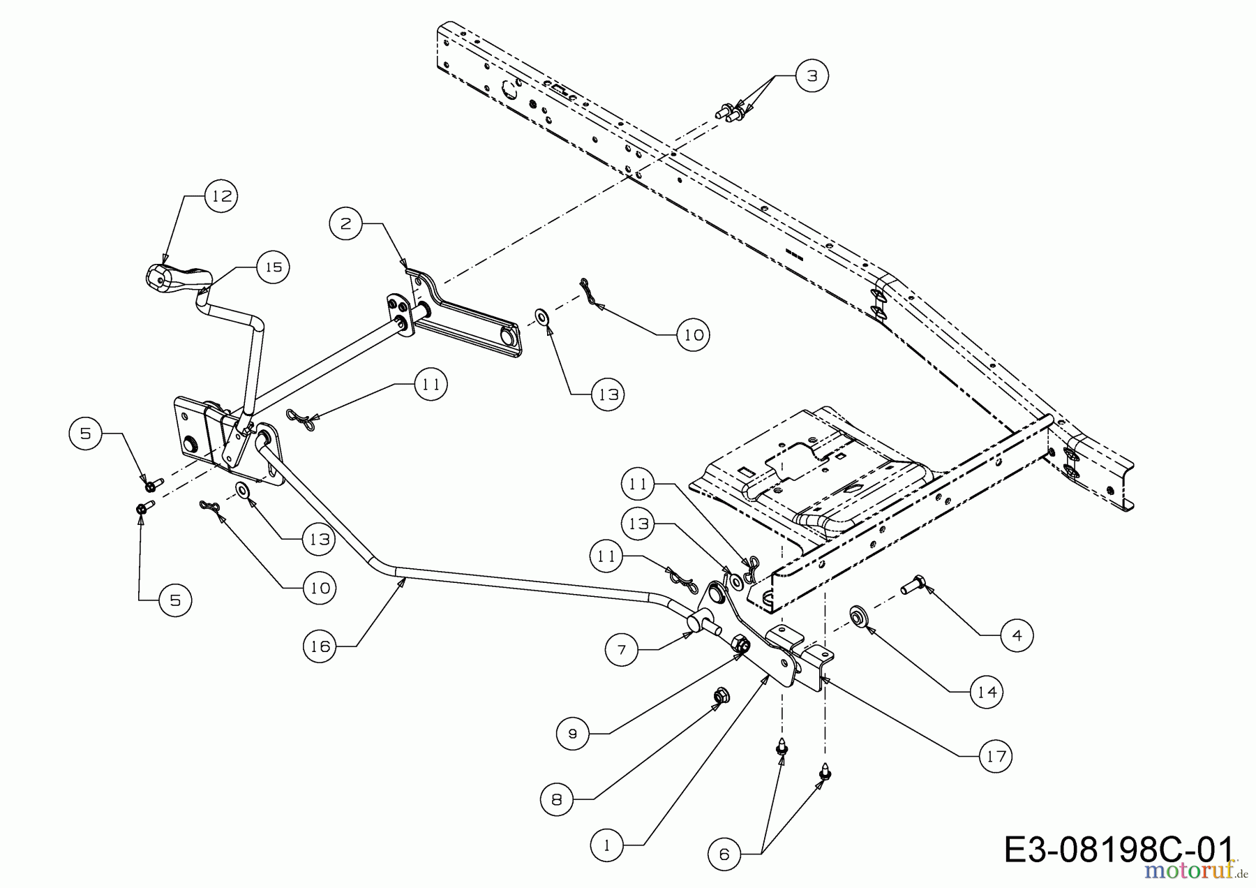  Wolf-Garten Lawn tractors Scooter Mini / RDE 60 M 13A326SC650M  (2017) Deck lift