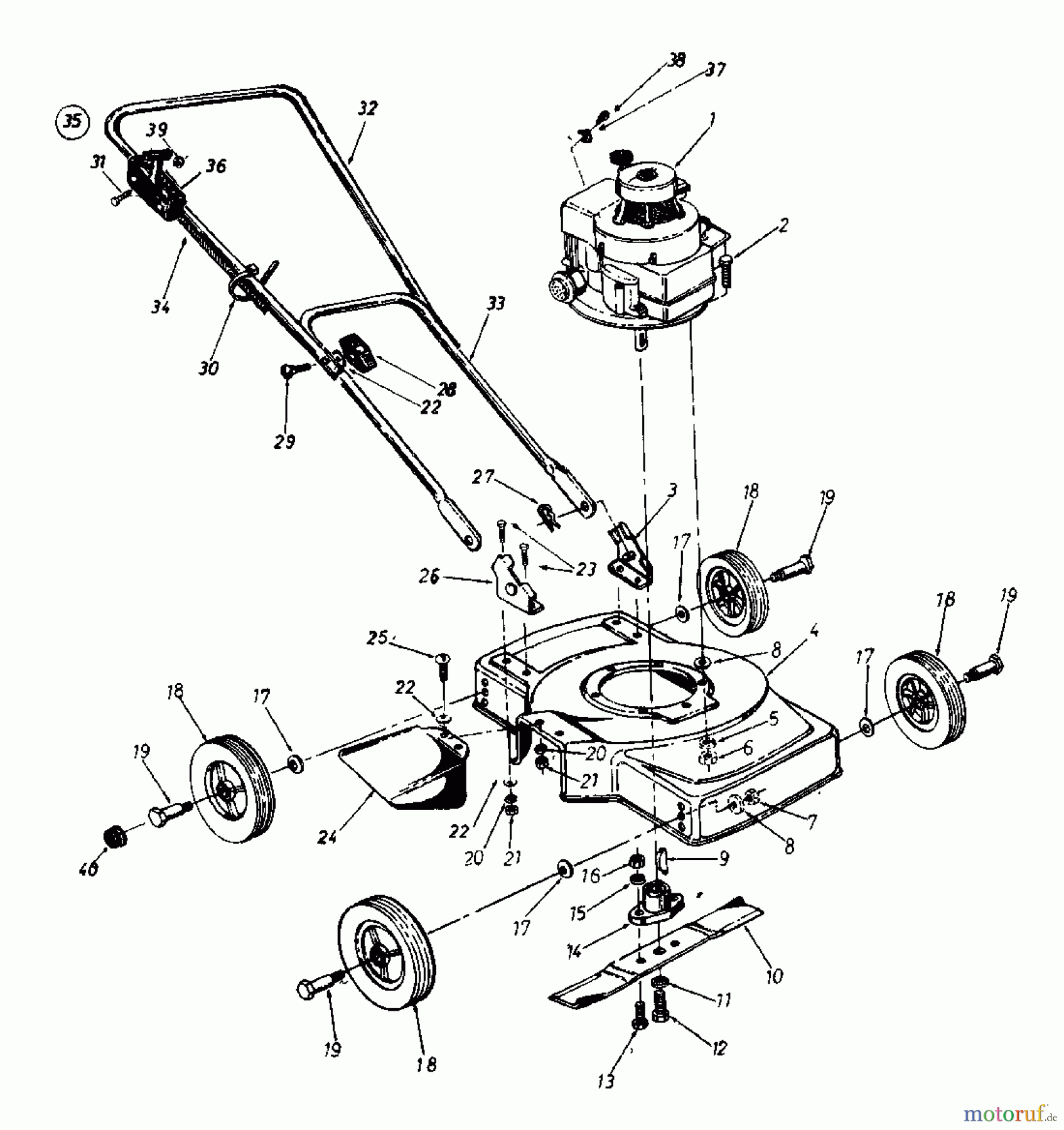  Columbia Petrol mower C 40 SL 186-0160  (1985) Basic machine