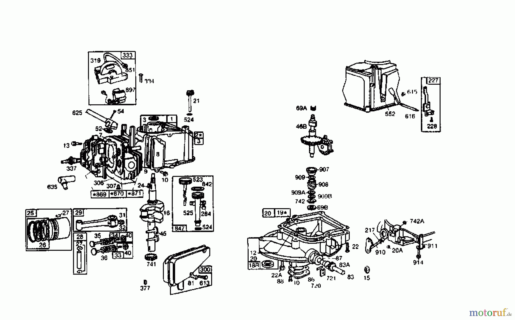  Gutbrod Petrol mower self propelled HB 45 R 02627.03  (1985) Crankcase, Cylinder