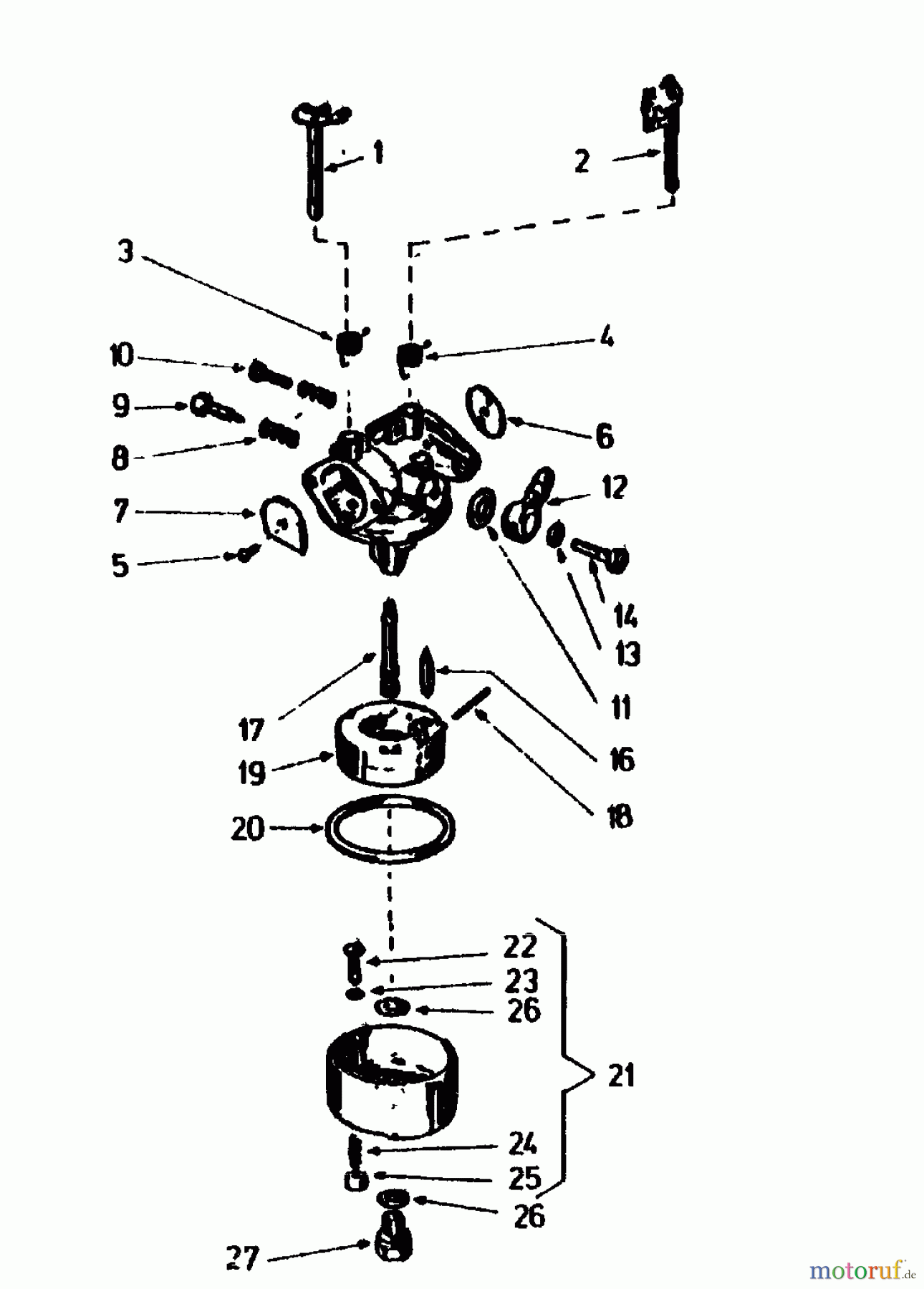  Gutbrod Petrol mower self propelled HB 46 R 02877.01  (1985) Carburetor