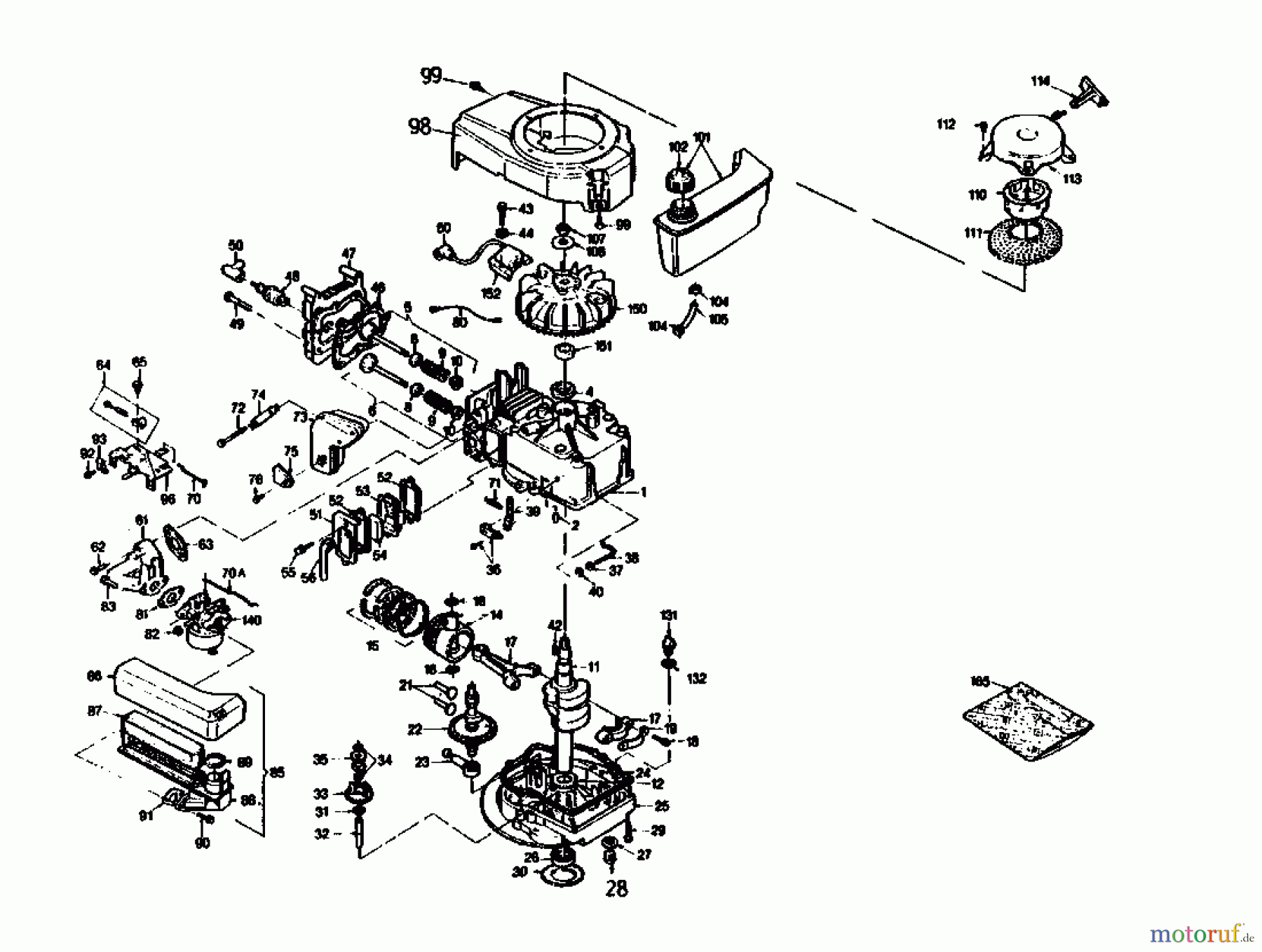  Gutbrod Petrol mower 135 BL 4 T 02869.04  (1985) Crankcase, Cylinder