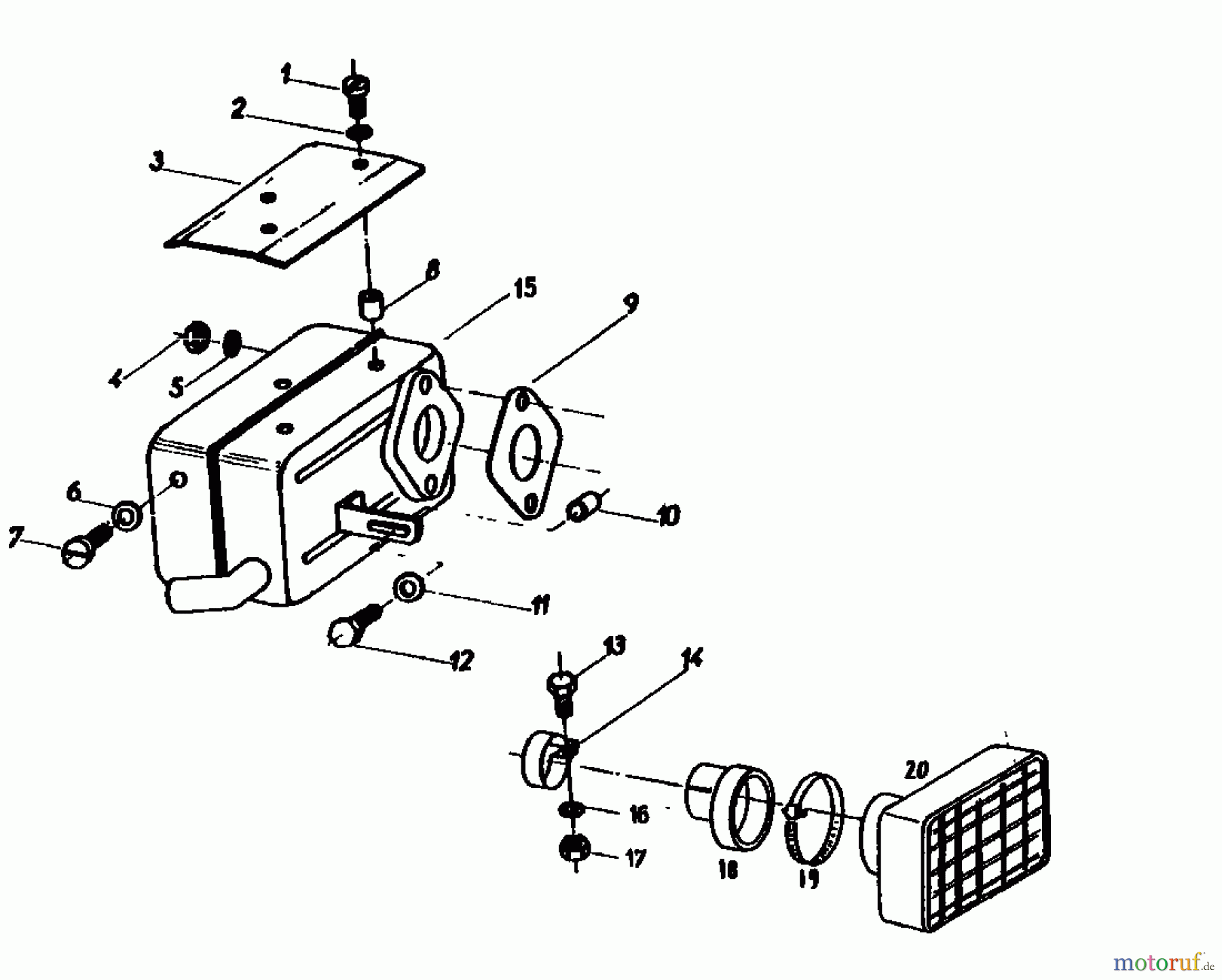  Gutbrod Cutter bar mower BM 100 4/BS 07507.01  (1985) Muffler