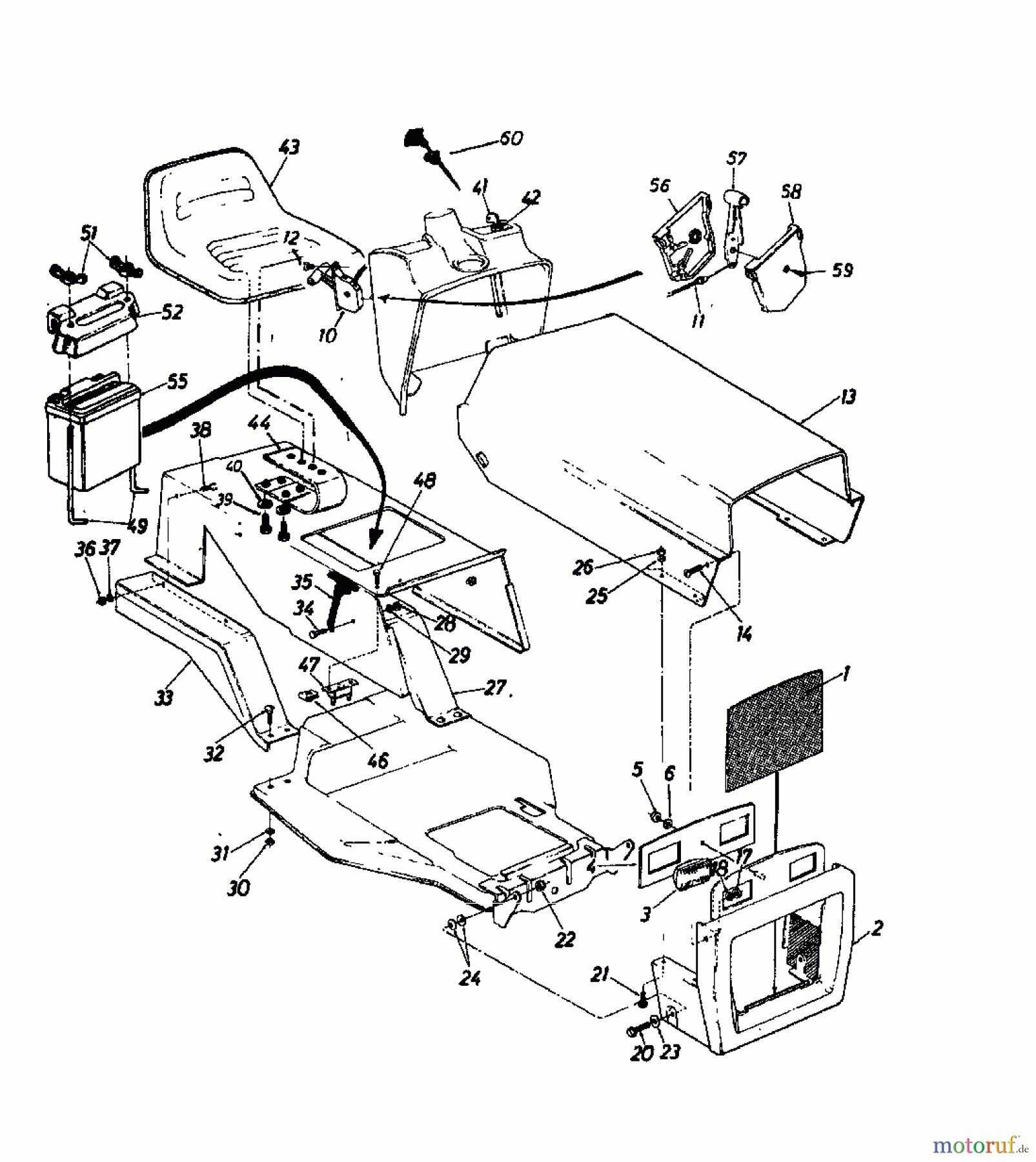  Columbia Lawn tractors RD 11/660 137-5240  (1987) Dashboard, Engine hood, Fender