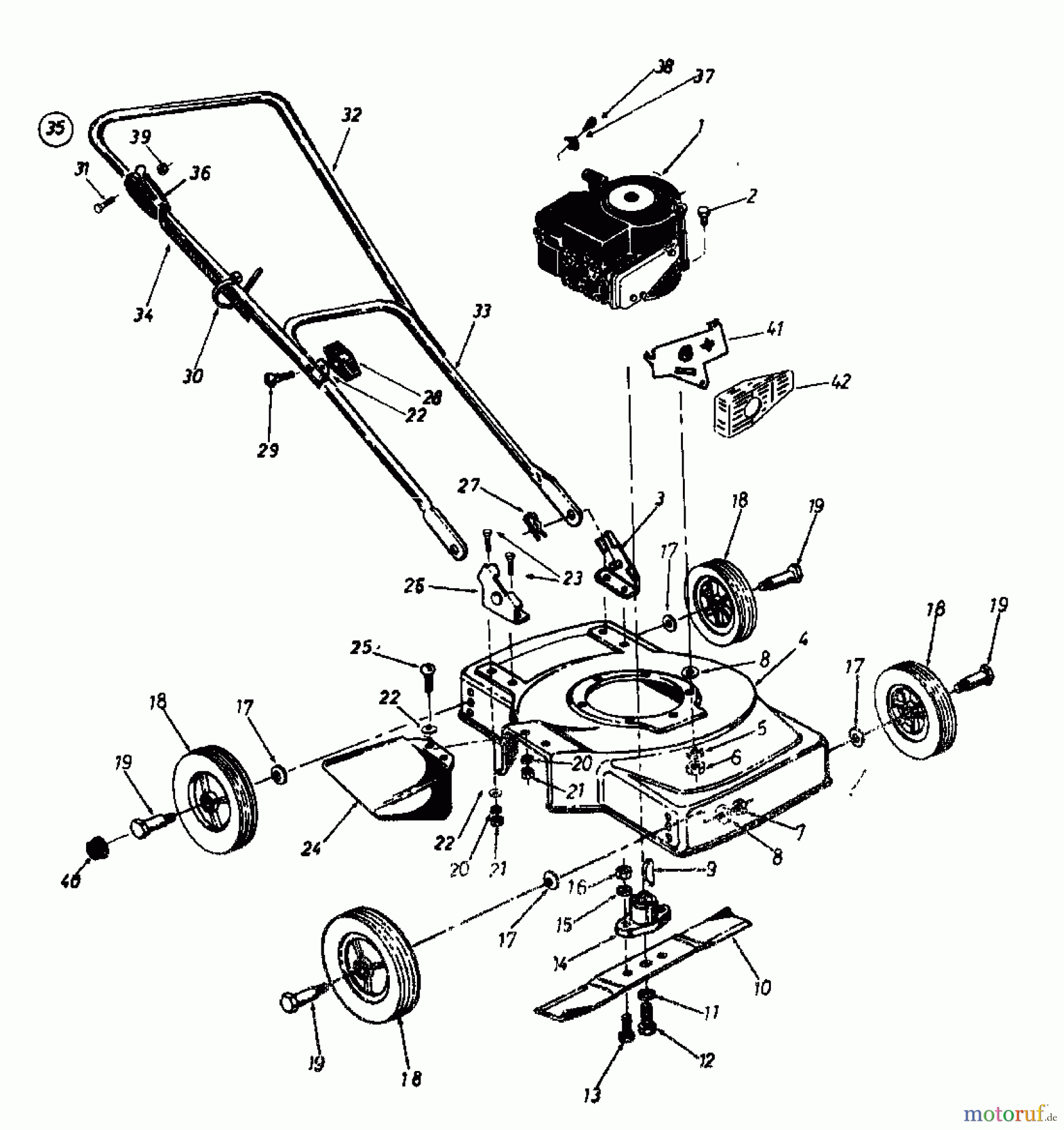  Columbia Petrol mower C 40 187-0160  (1987) Basic machine