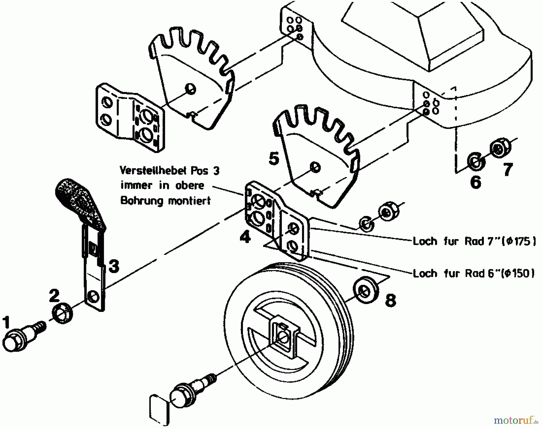  MTD Accessories Accessories lawn mowers Cutting hight adjustment SHVNS 02679.04  (1987) Cutting hight adjustment