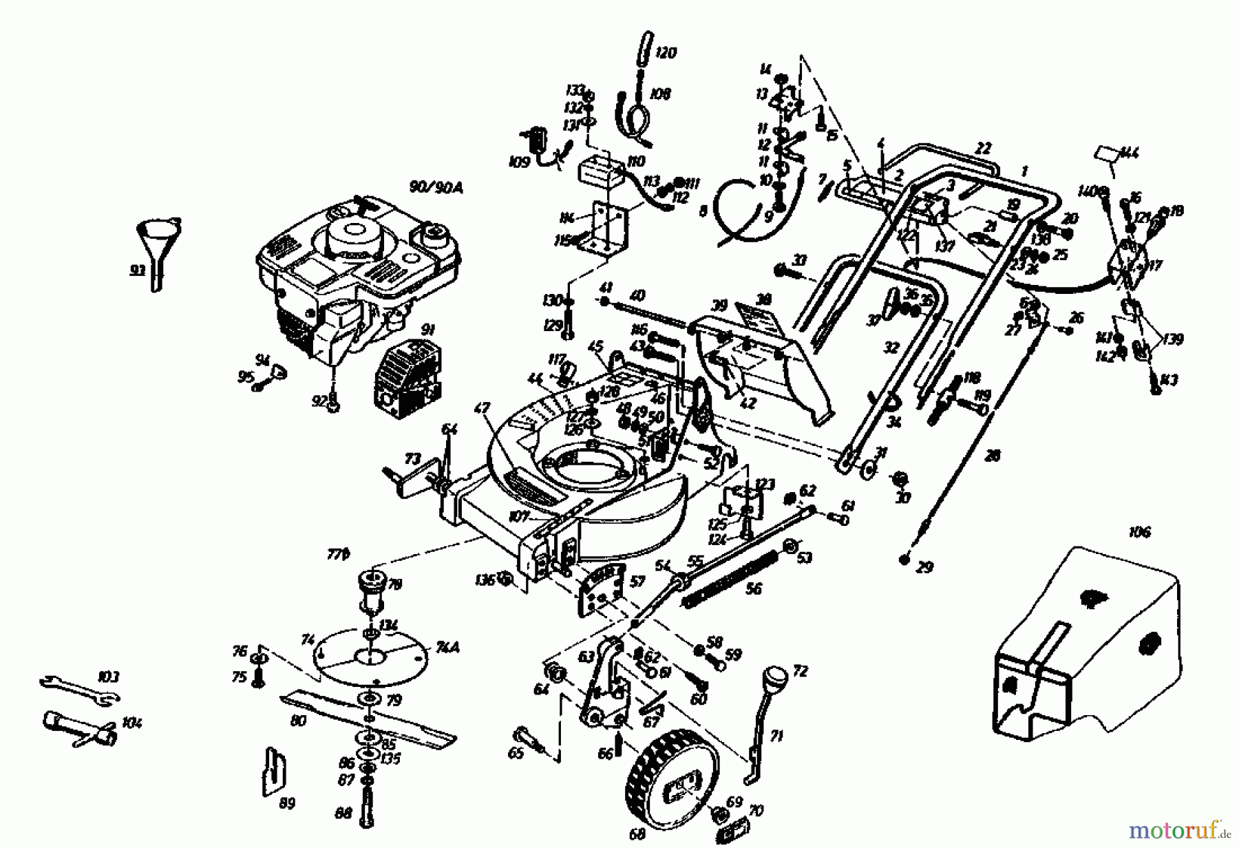  Gutbrod Petrol mower self propelled HB 55 REL 02882.06  (1987) Basic machine