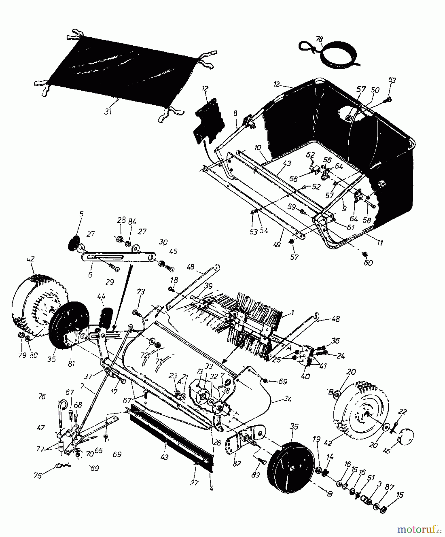  MTD Accessories Accessories garden and lawn tractors Sweeper Flott-HD 042-0172-9  (1988) Basic machine