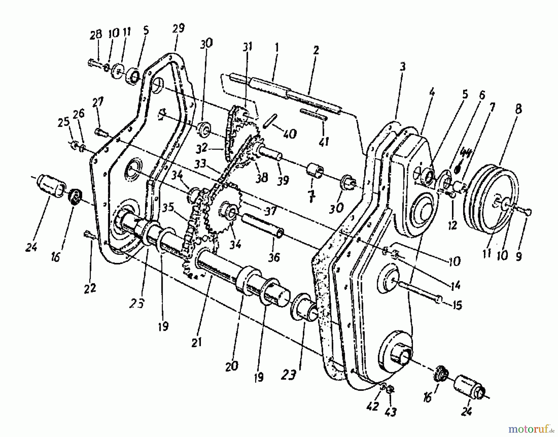  MTD Tillers DELUXE LD 218-3860  (1988) Chain case