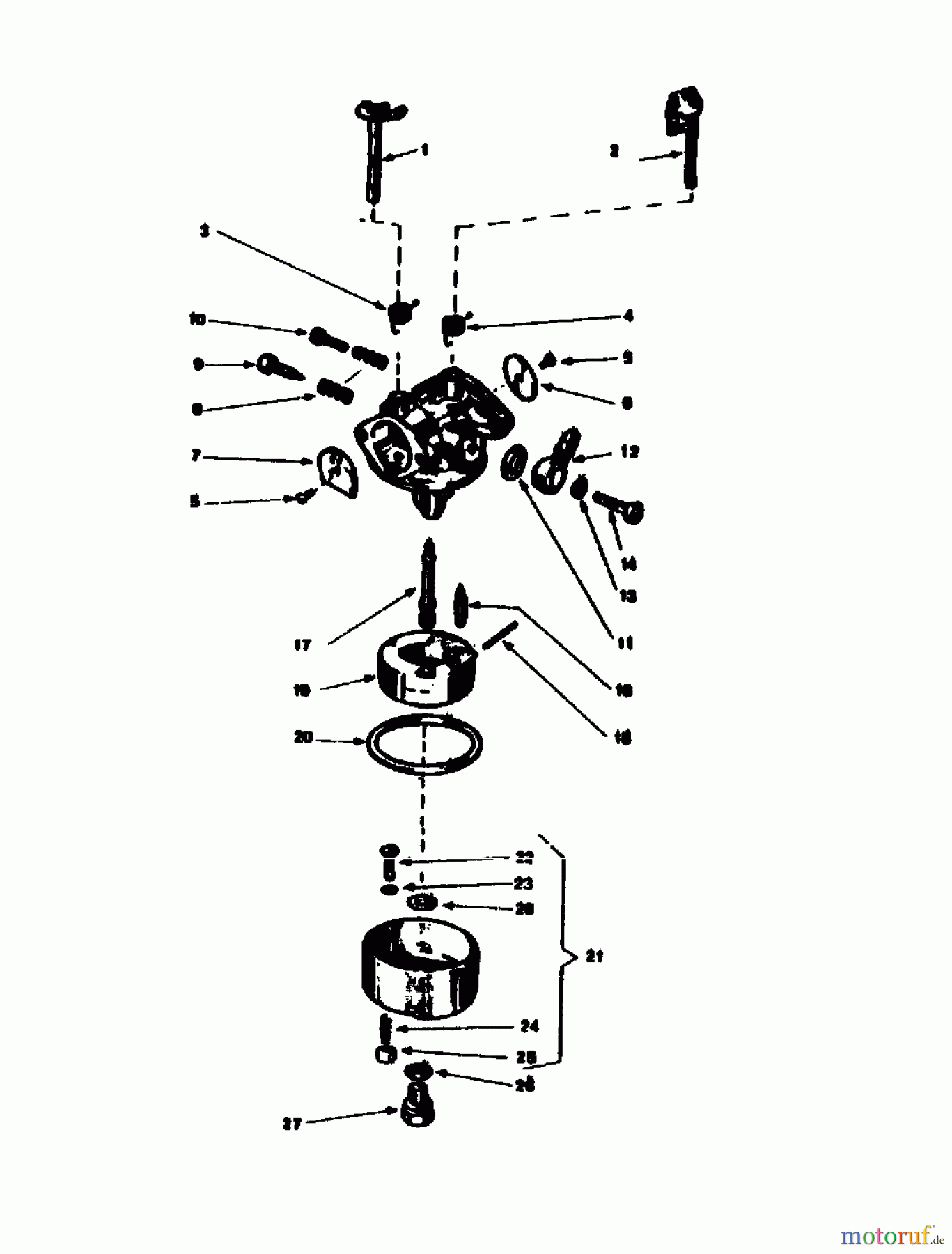  Gutbrod Petrol mower self propelled HB 47 R 02847.01  (1988) Carburetor