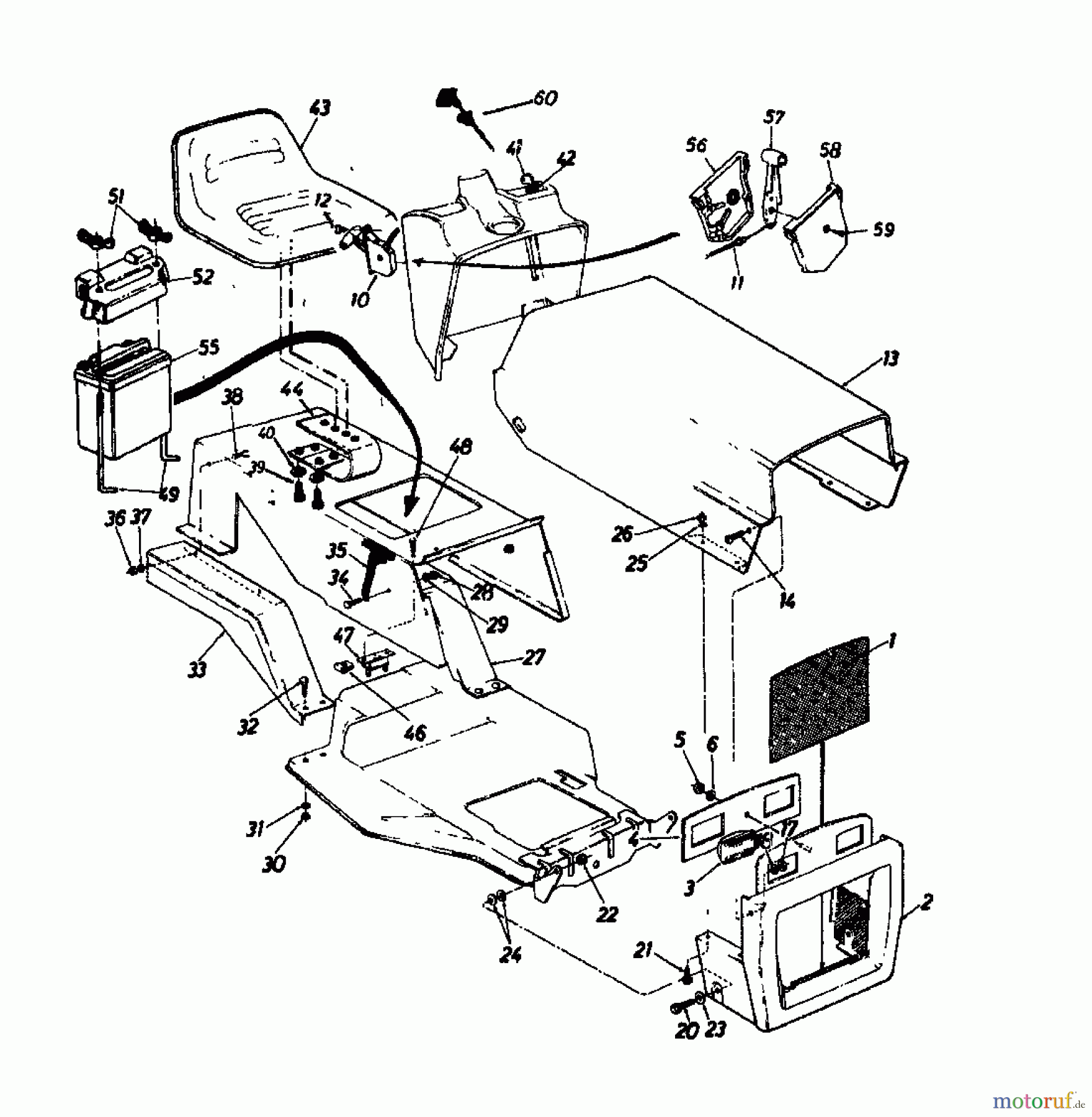  Columbia Lawn tractors RD 11/660 139-5240  (1989) Dashboard, Engine hood, Fender