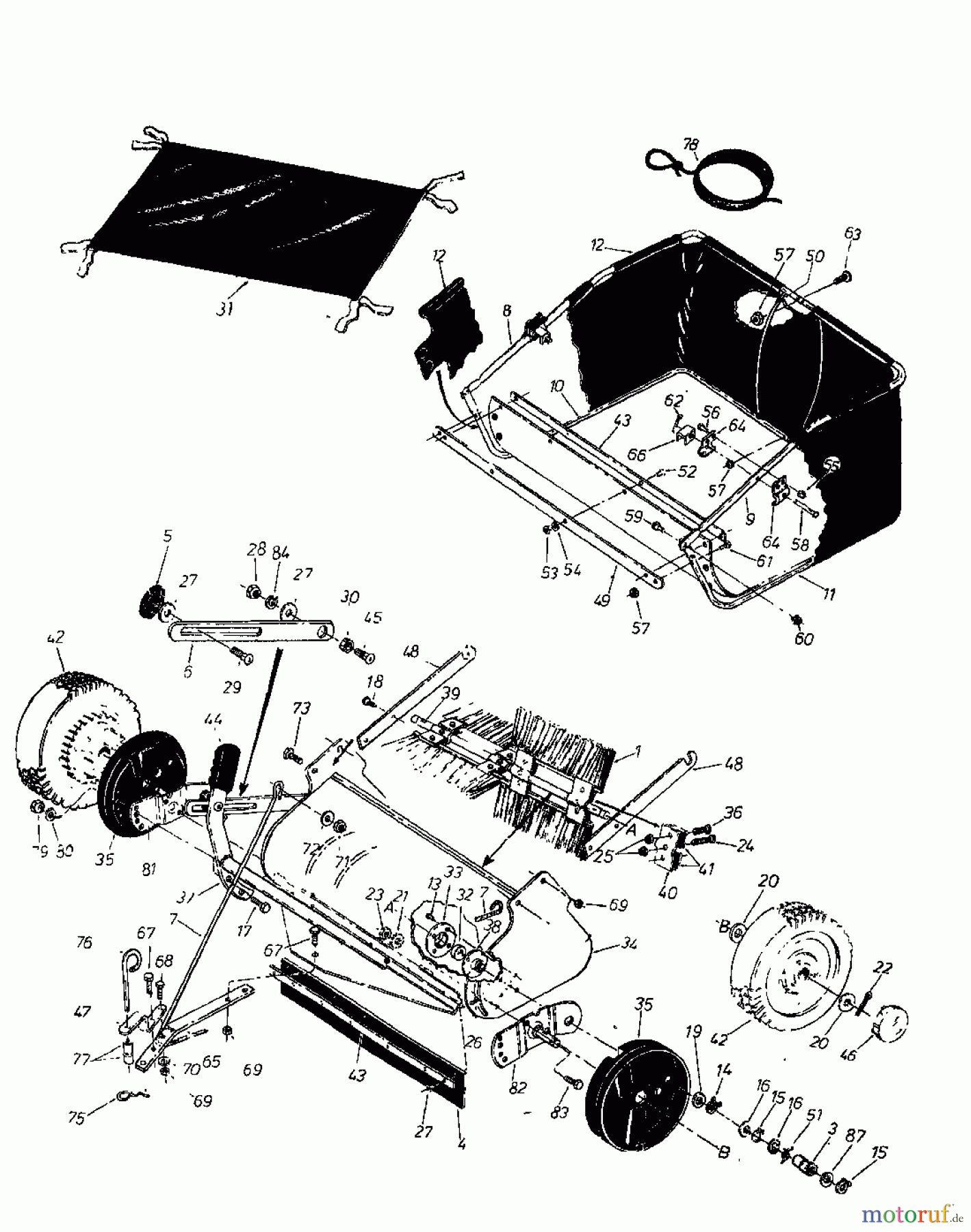  MTD Accessories Accessories garden and lawn tractors Sweeper Flott-HD 042-0172-9  (1989) Basic machine