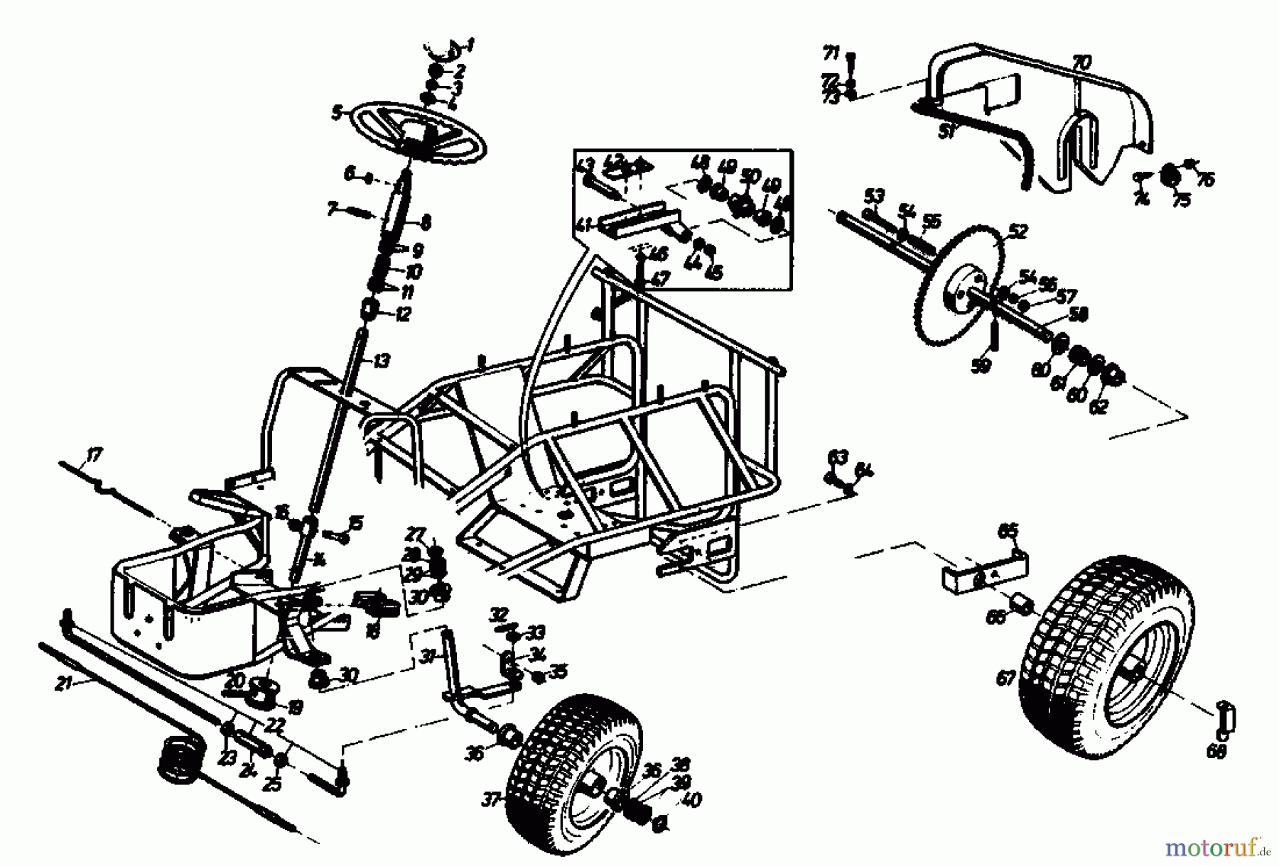  Golf Lawn tractors SPIDER 170 SD 4 02840.03  (1989) Drive system, Steering wheel, Steering, Wheels