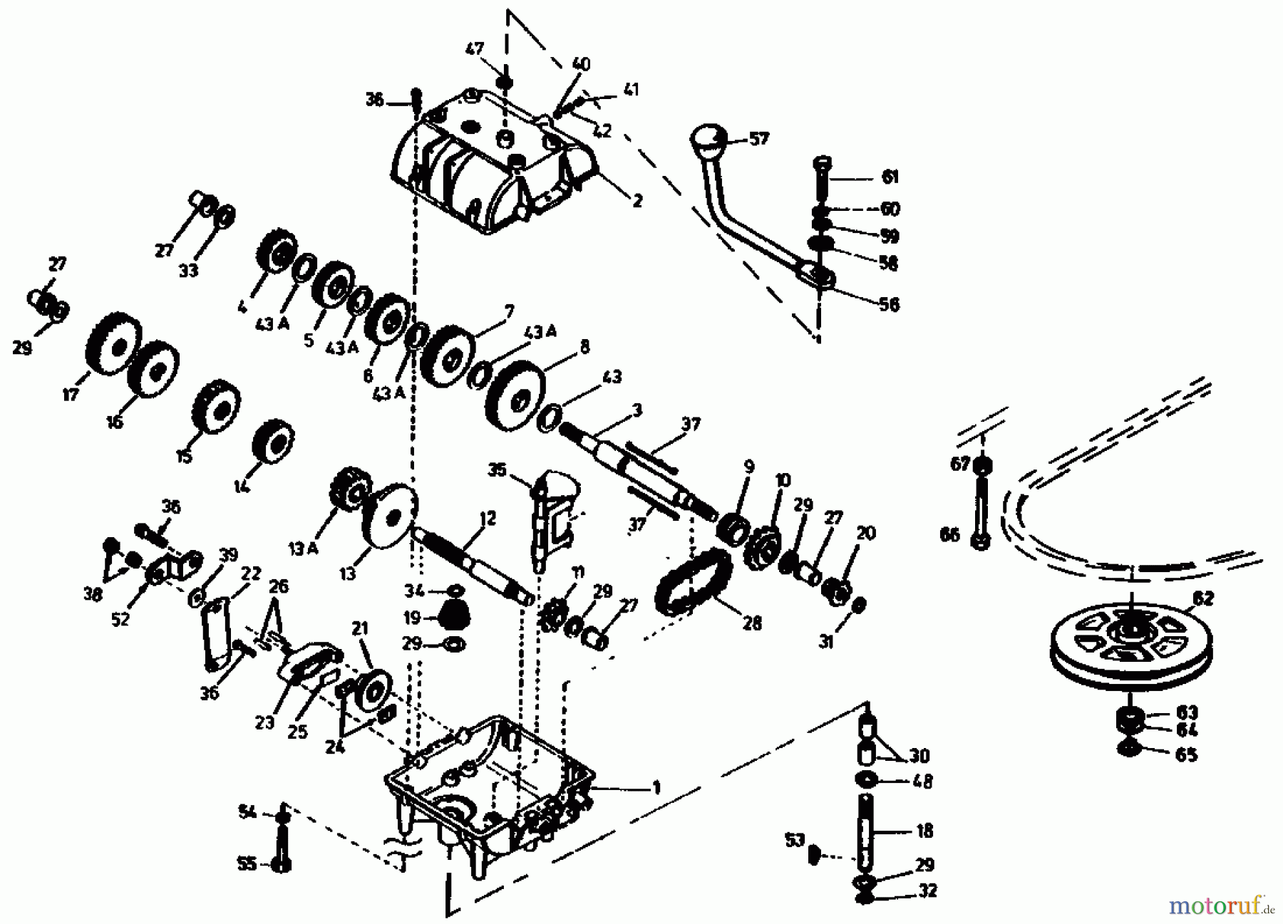  Gutbrod Lawn tractors Sprint 1000 E 02840.04  (1989) Gearbox