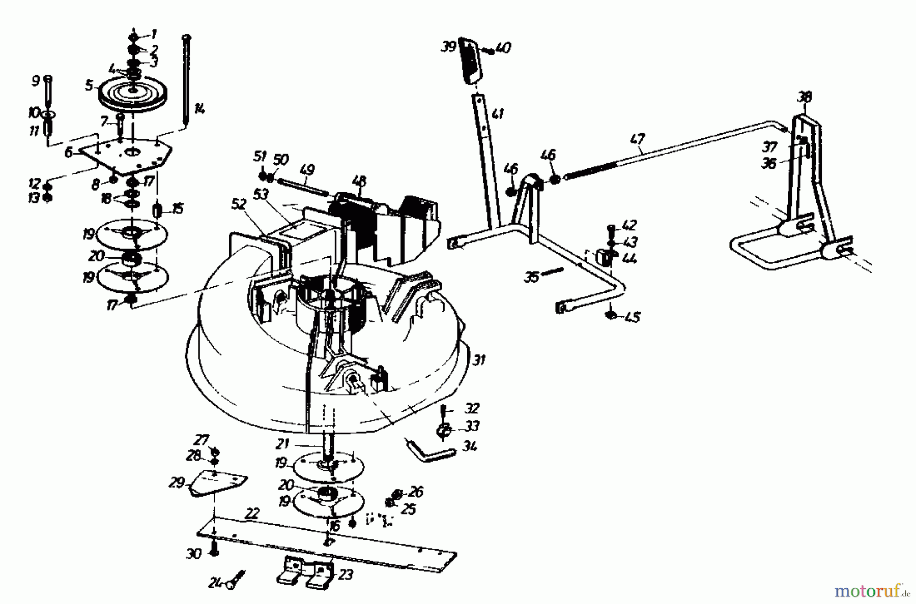  Gutbrod Lawn tractors Sprint 800 E 02840.06  (1989) Mowing deck 66cm