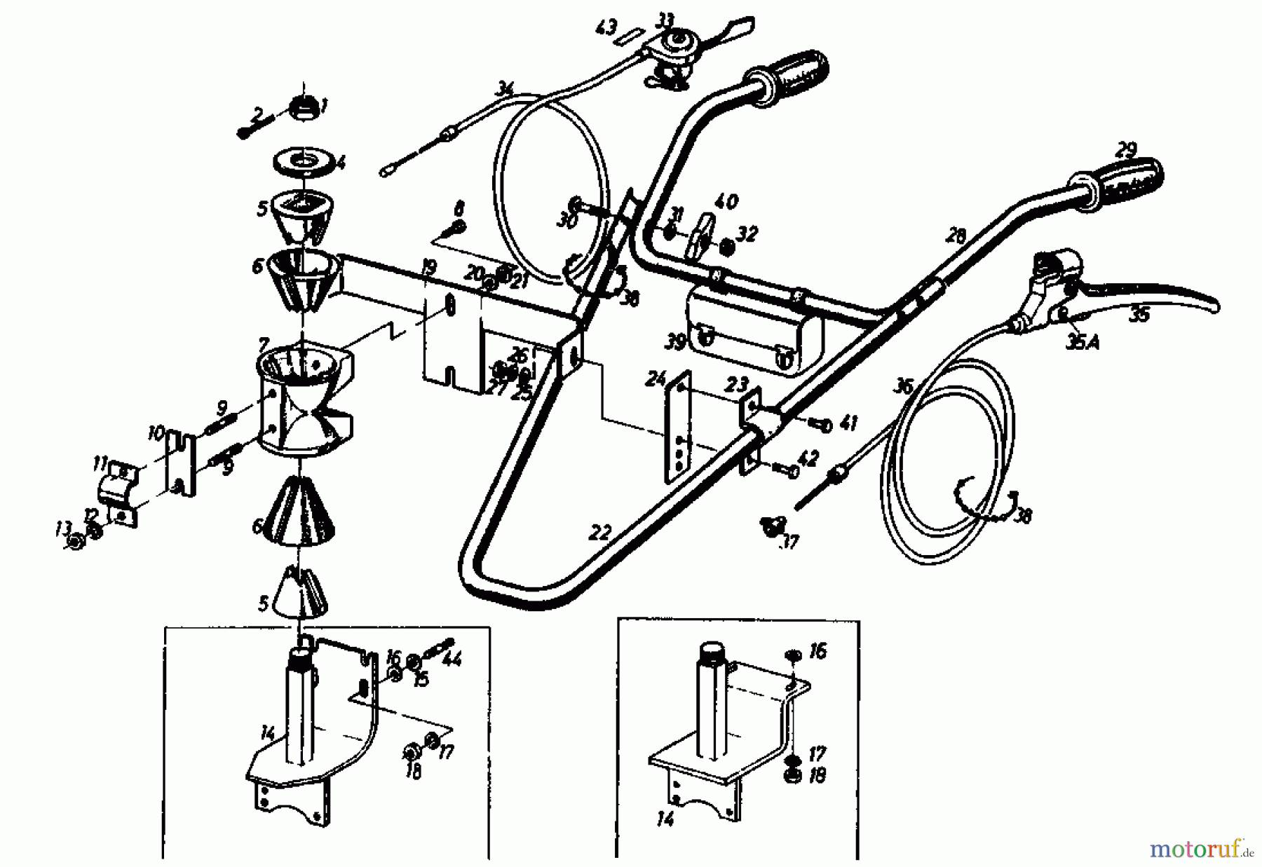  Gutbrod Cutter bar mower BM 100-2/G 07507.01  (1989) Handle