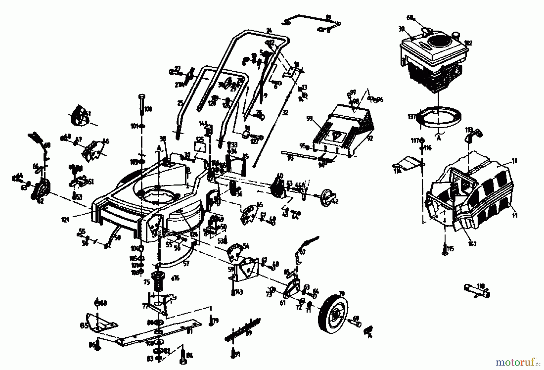  Golf Petrol mower self propelled 345 HR 4 02847.04  (1990) Basic machine
