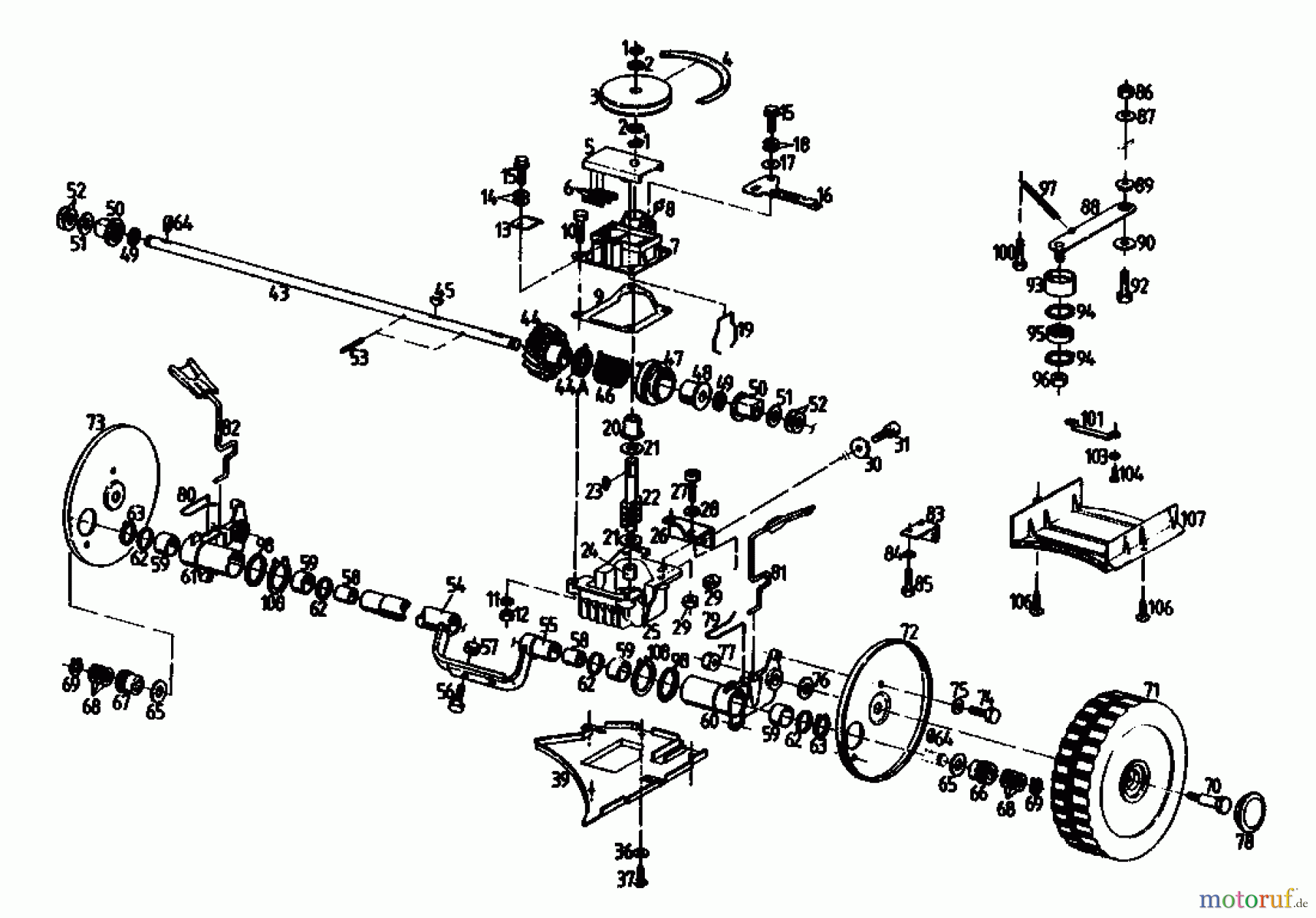  Gutbrod Petrol mower self propelled HB 47 REL 02847.09  (1990) Gearbox