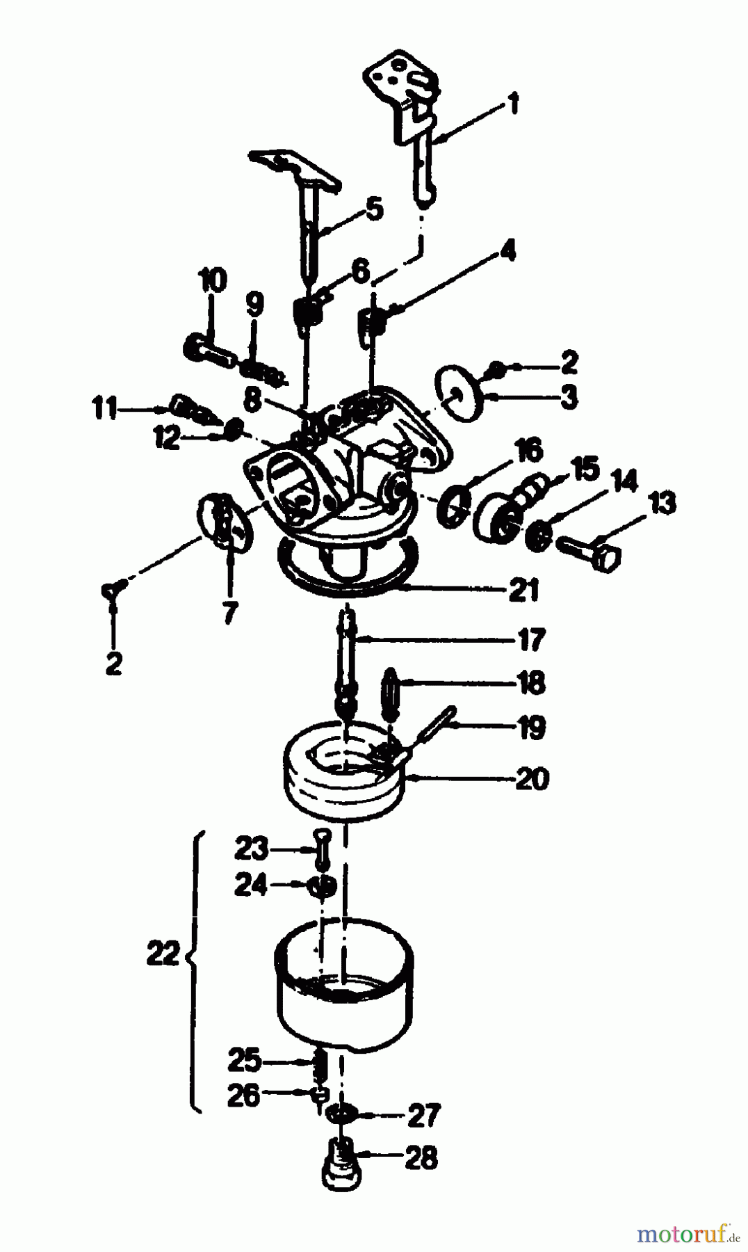  Gutbrod Petrol mower self propelled HB 47 R 02847.08  (1990) Carburetor