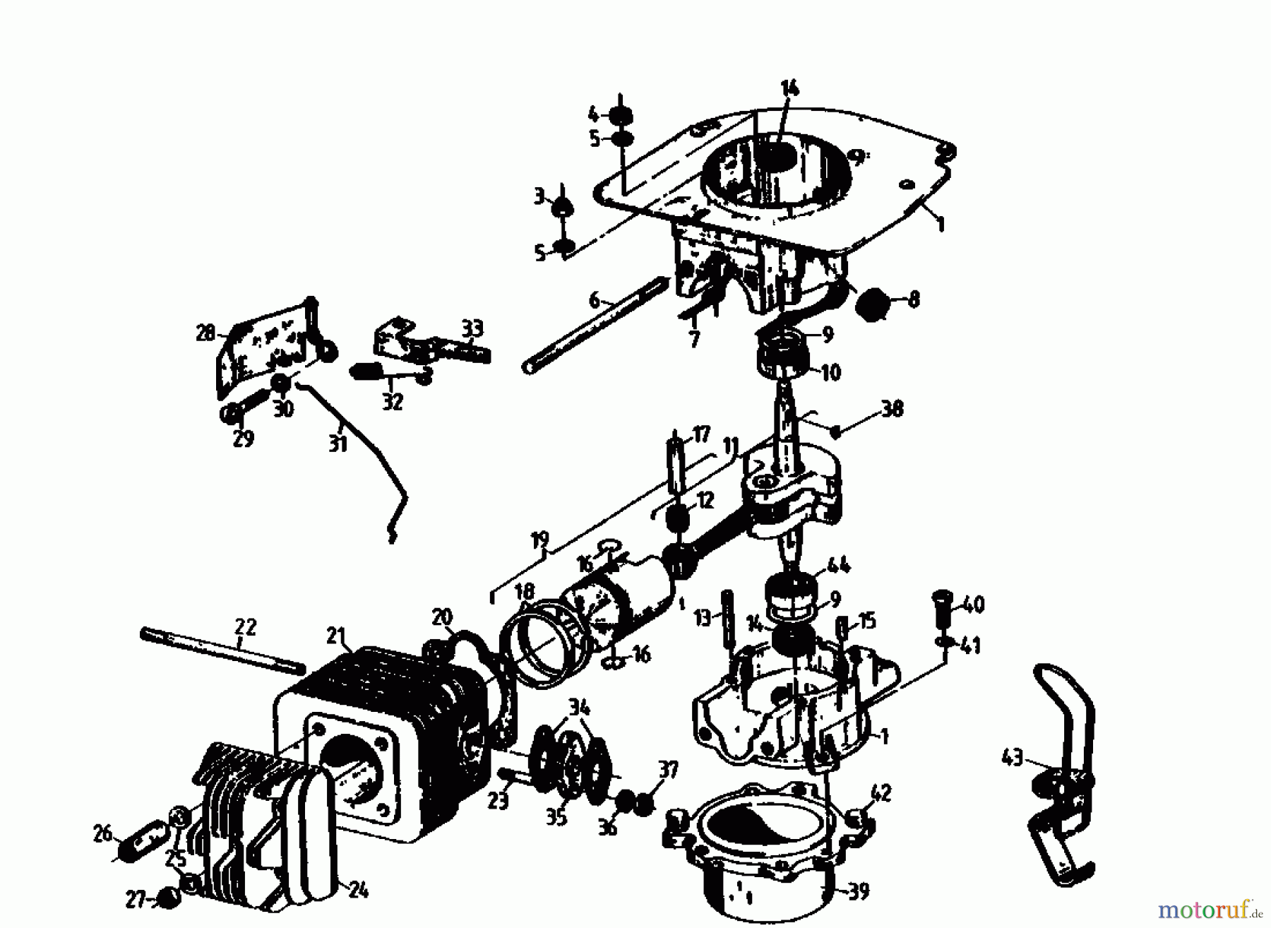  Gutbrod Cutter bar mower BM 100 4/BS 07507.02  (1990) Crankcase, Cylinder