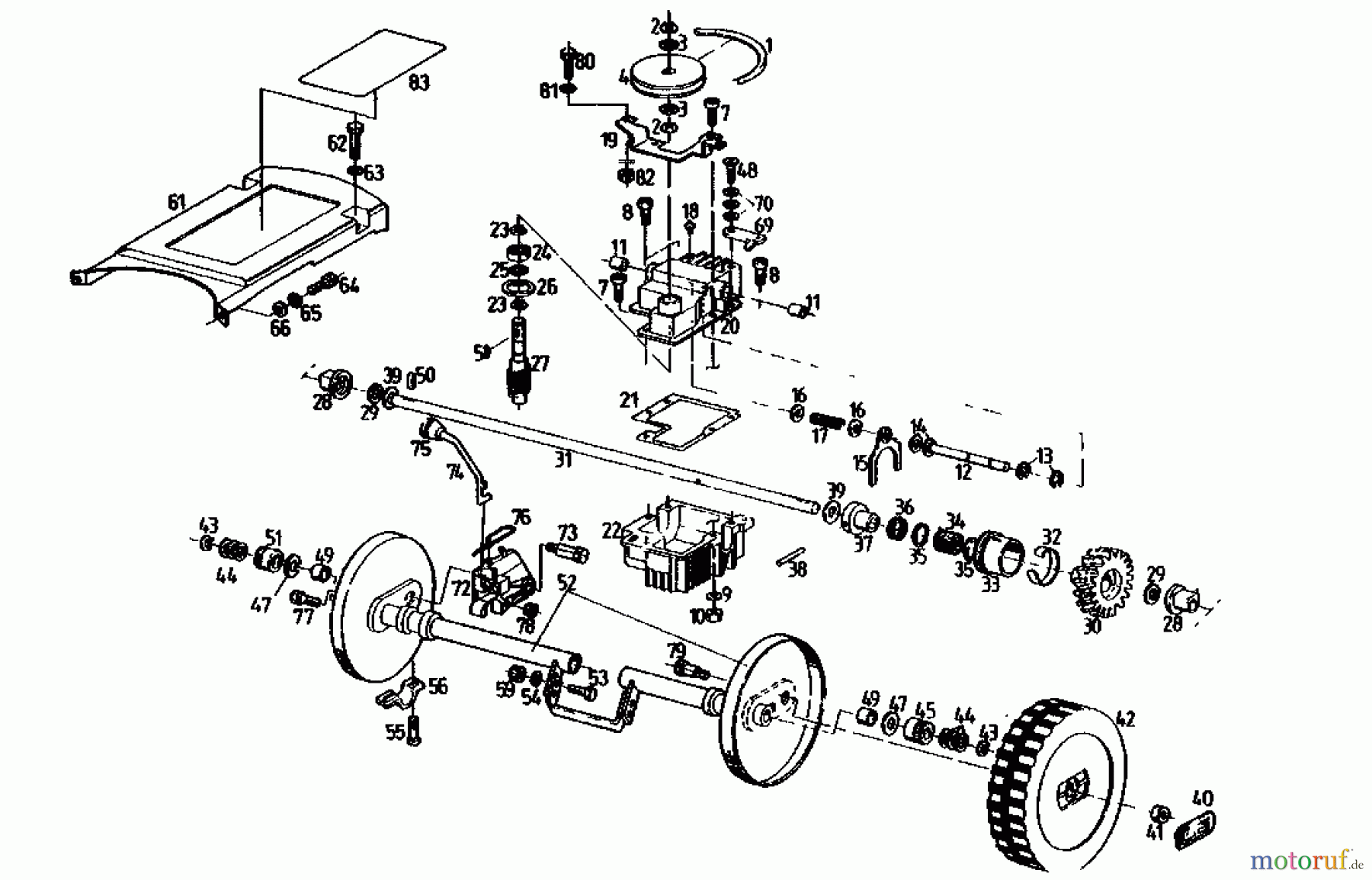  Gutbrod Petrol mower self propelled MS 482 R 04008.03  (1990) Gearbox