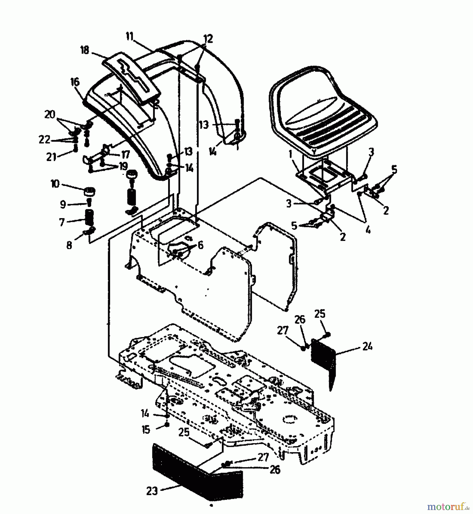  Gutbrod Lawn tractors RSB 100-12 04015.02  (1991) Seat, Fender