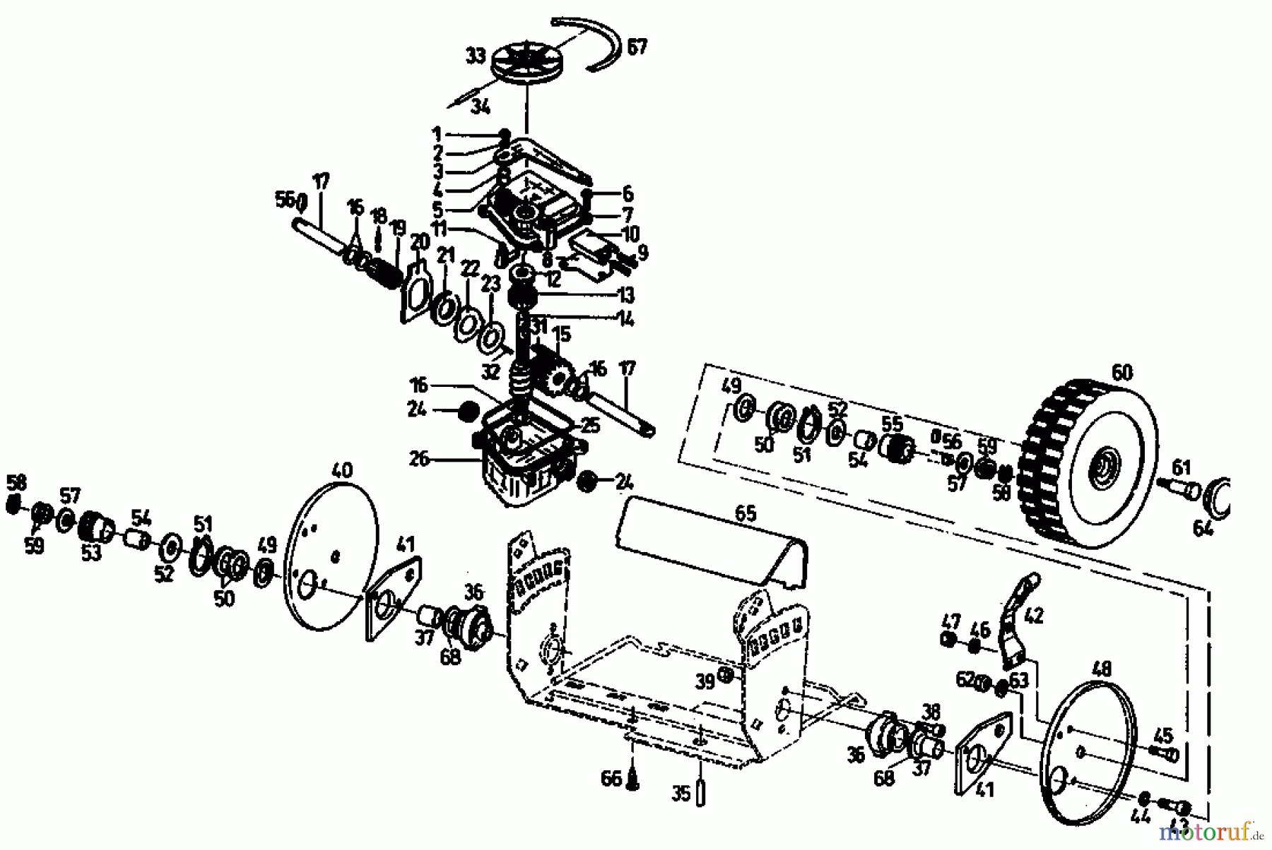 Golf Petrol mower self propelled 445 HR 4 04011.01  (1991) Gearbox