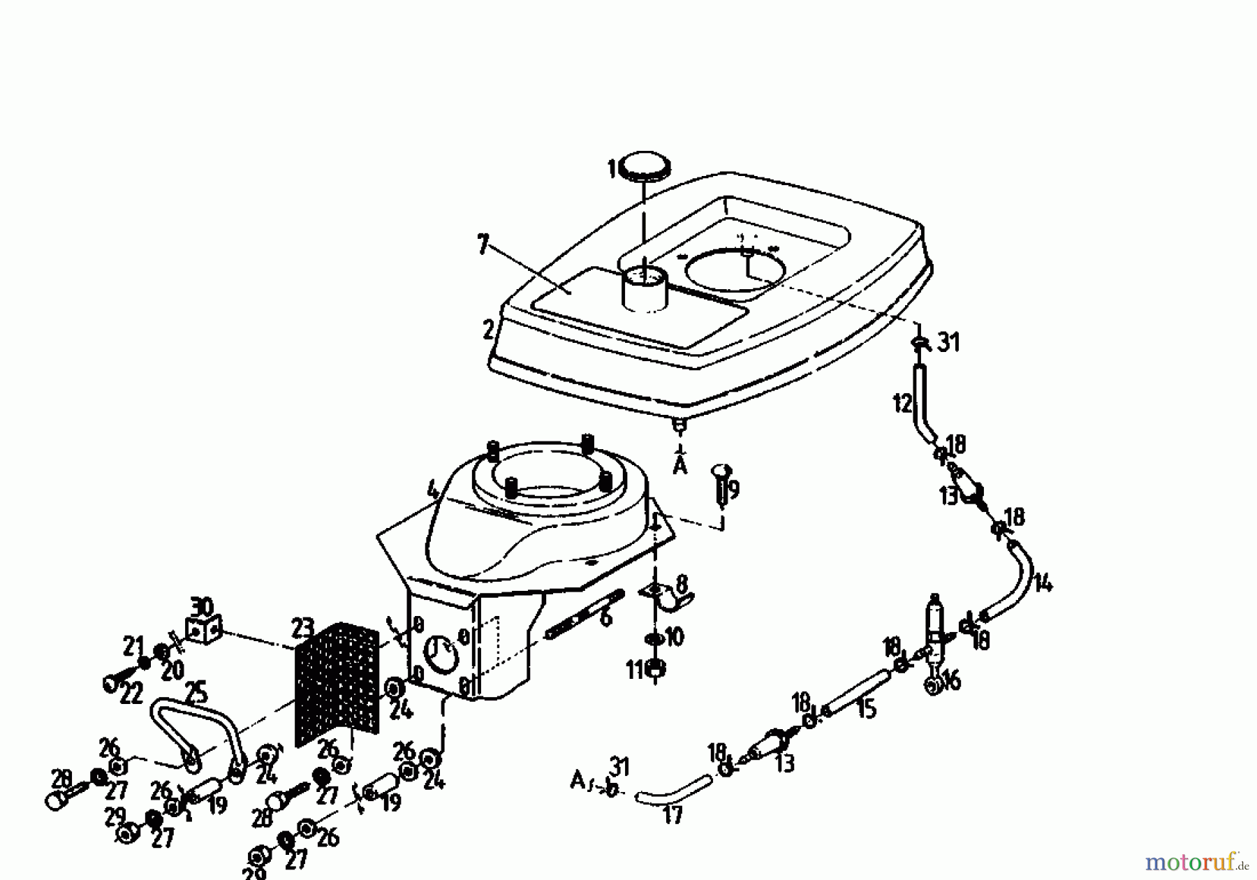  Gutbrod Cutter bar mower BM 100-2/G 07507.01  (1991) Fuel tank