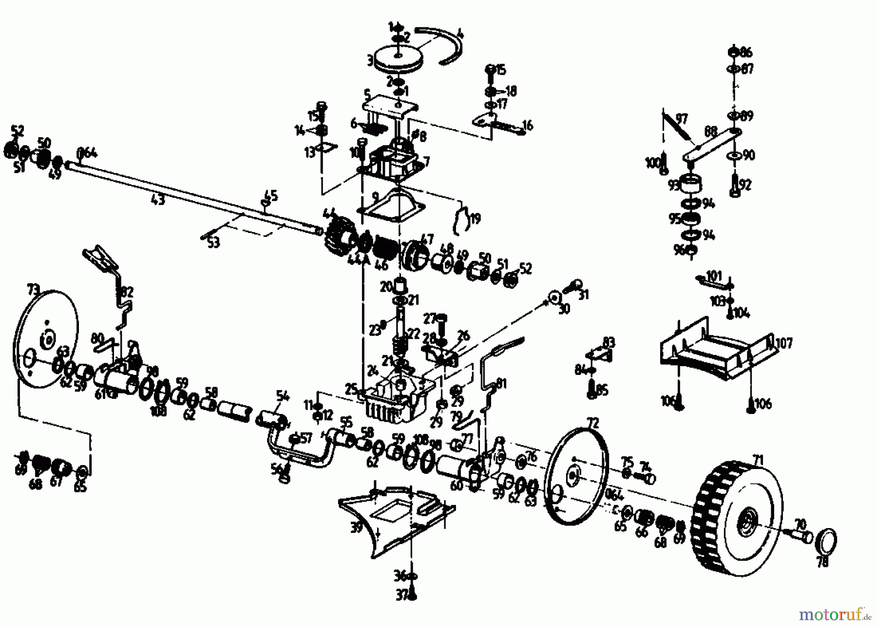  Gutbrod Petrol mower self propelled HB 47 R-4 BS 04001.01  (1992) Gearbox
