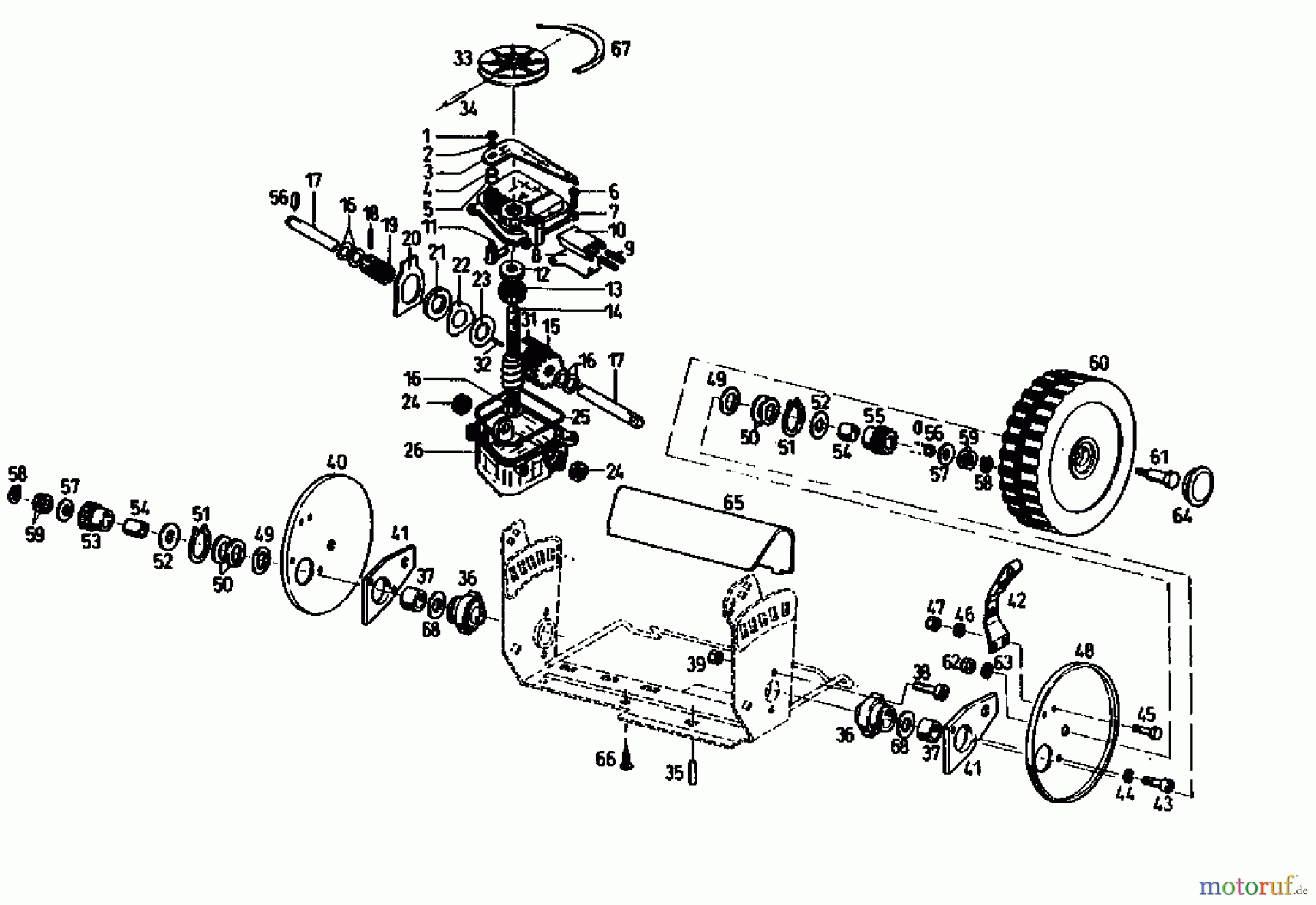  Golf Petrol mower self propelled 445 HR 4 E 04011.02  (1992) Gearbox