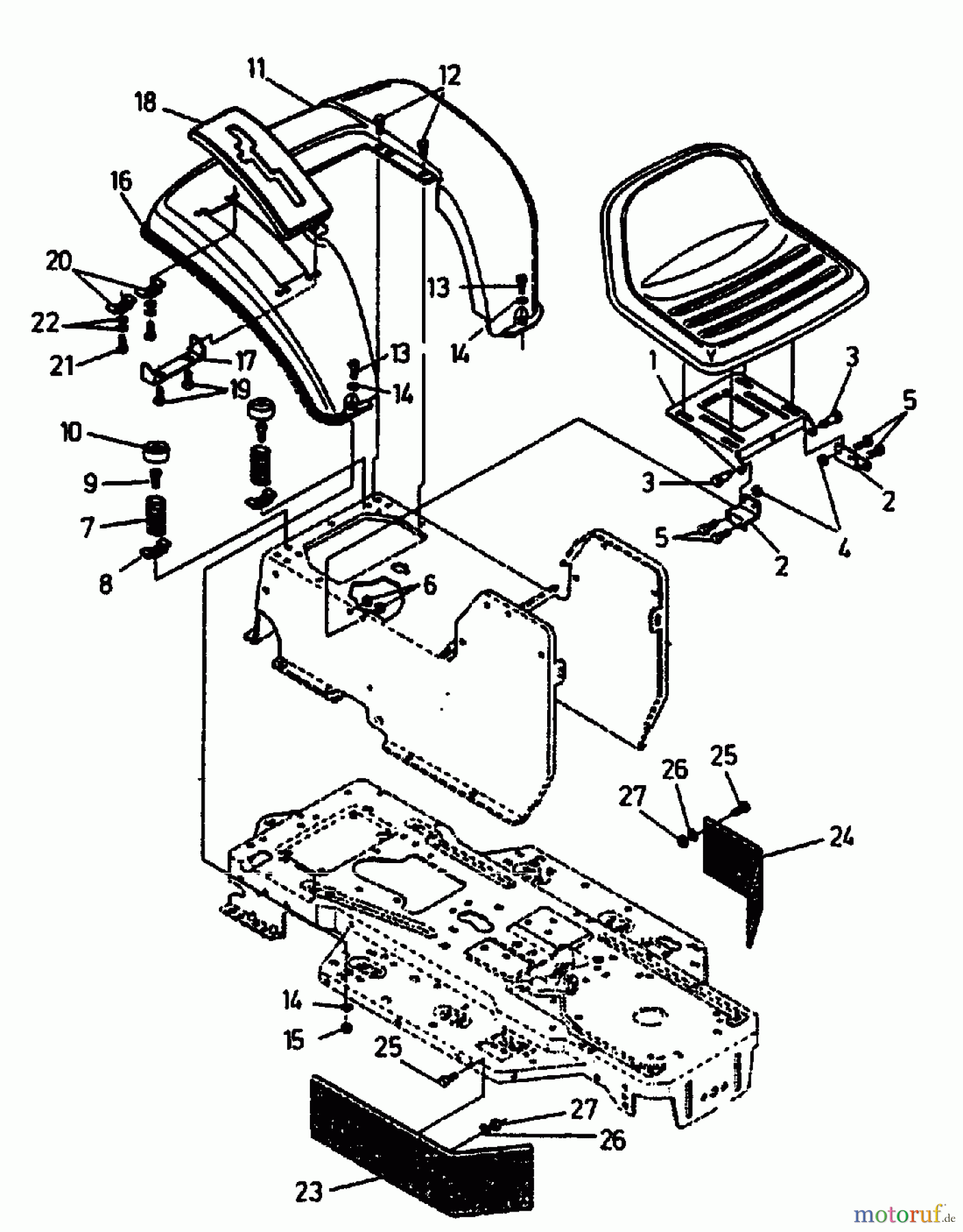  Gutbrod Lawn tractors RSB 100-12 04015.02  (1992) Seat, Fender