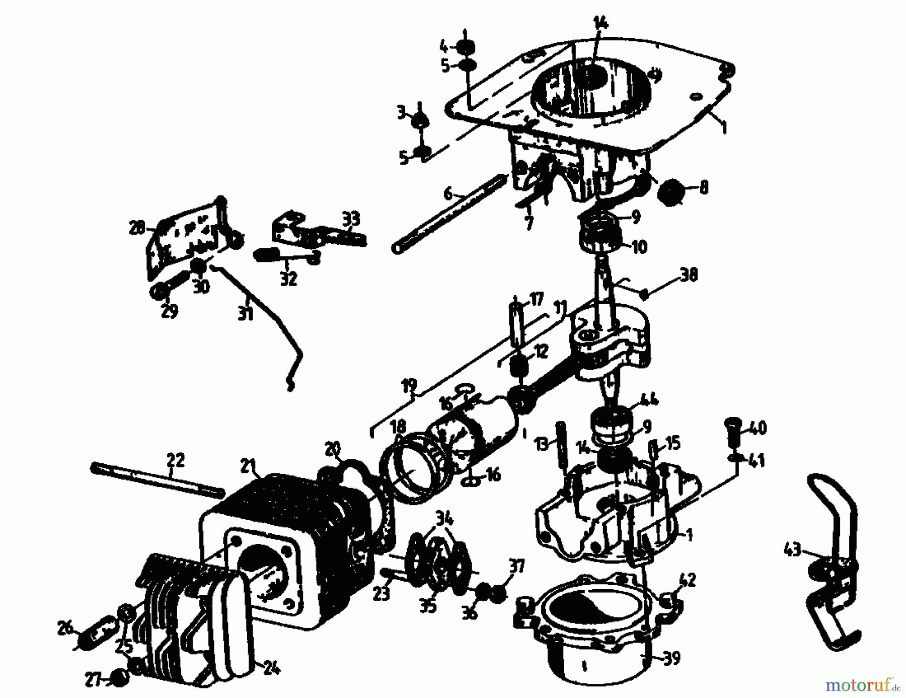  Gutbrod Cutter bar mower BM 100-2/G 07507.01  (1992) Crankcase, Cylinder