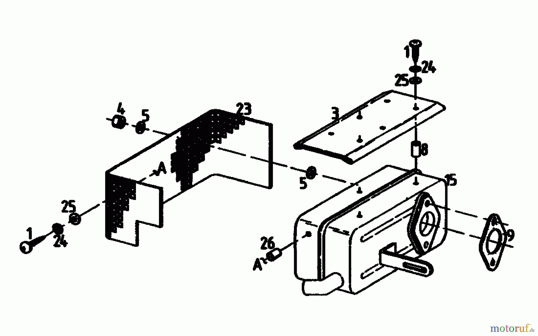  Gutbrod Cutter bar mower BM 100-2/G 07507.01  (1992) Muffler