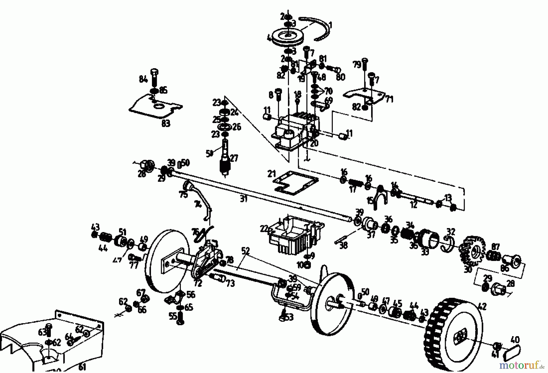  Gutbrod Petrol mower self propelled MH 454 RE 04006.05  (1992) Gearbox