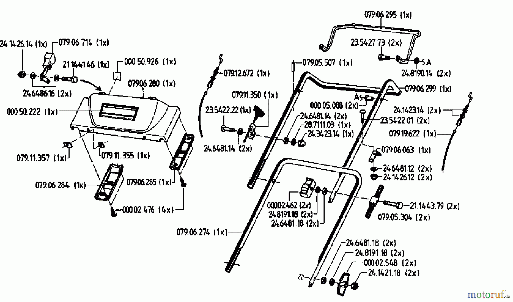  Gutbrod Petrol mower self propelled HB 48 RL 02815.01  (1993) Handle