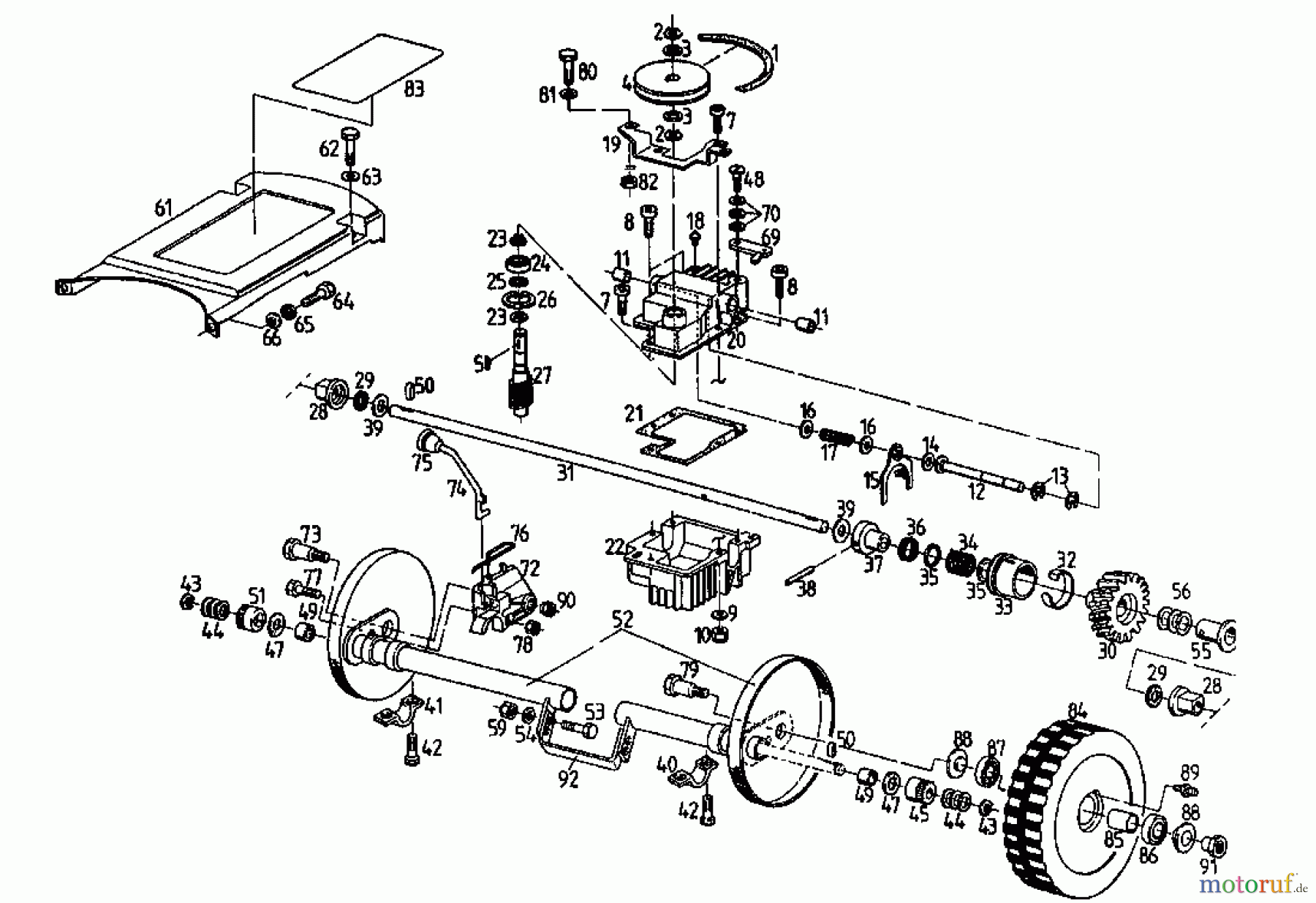  Gutbrod Petrol mower self propelled MS 482 PR 04016.03  (1993) Gearbox