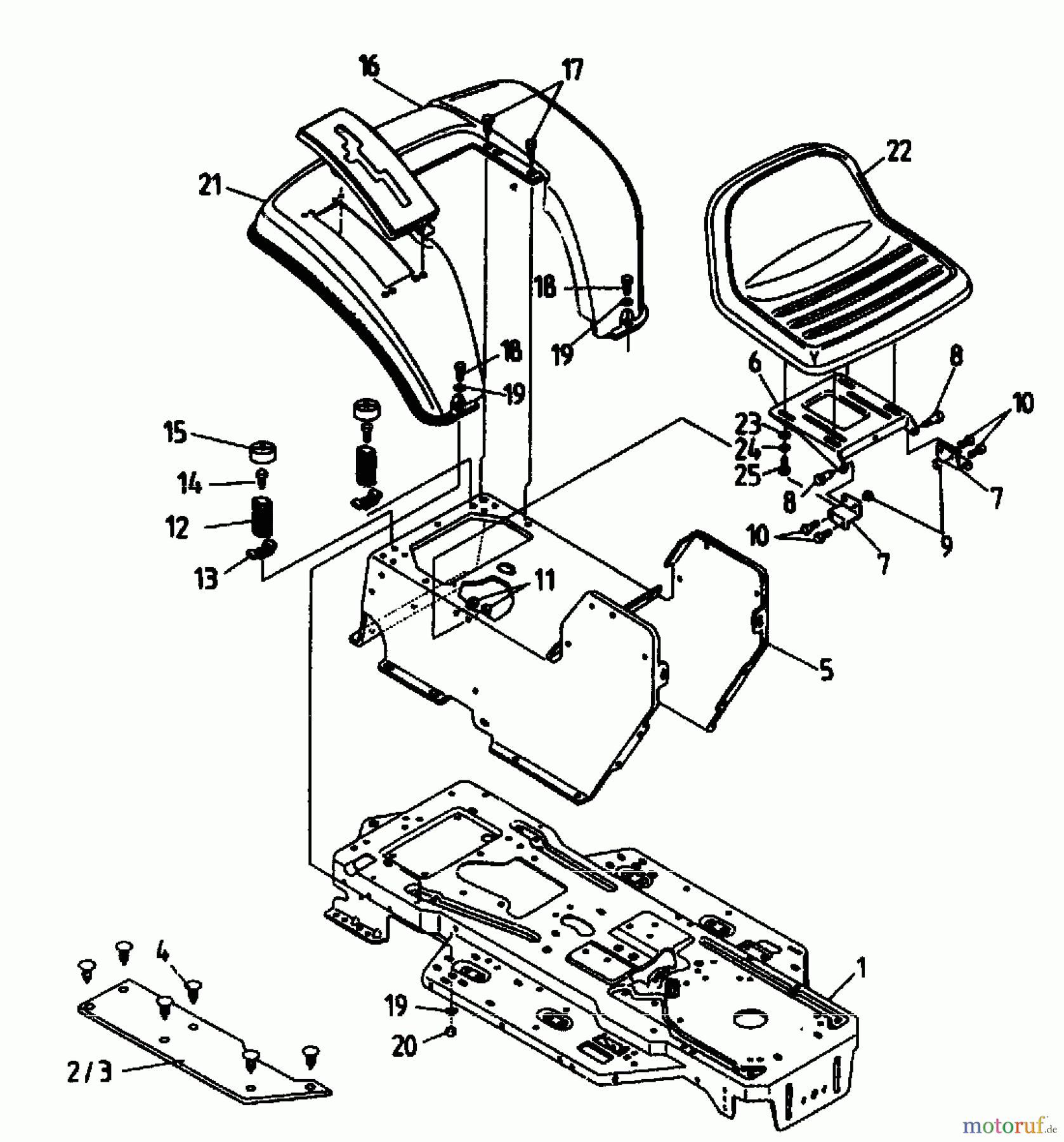  Gutbrod Lawn tractors RSB 110-16 H 00097.02  (1994) Frame, Seat, Fender