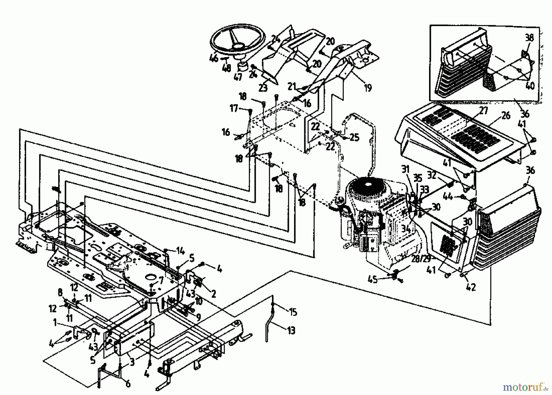  Gutbrod Lawn tractors RSB 110-16 H 00097.02  (1994) Dashboard, Engine hood, Fender