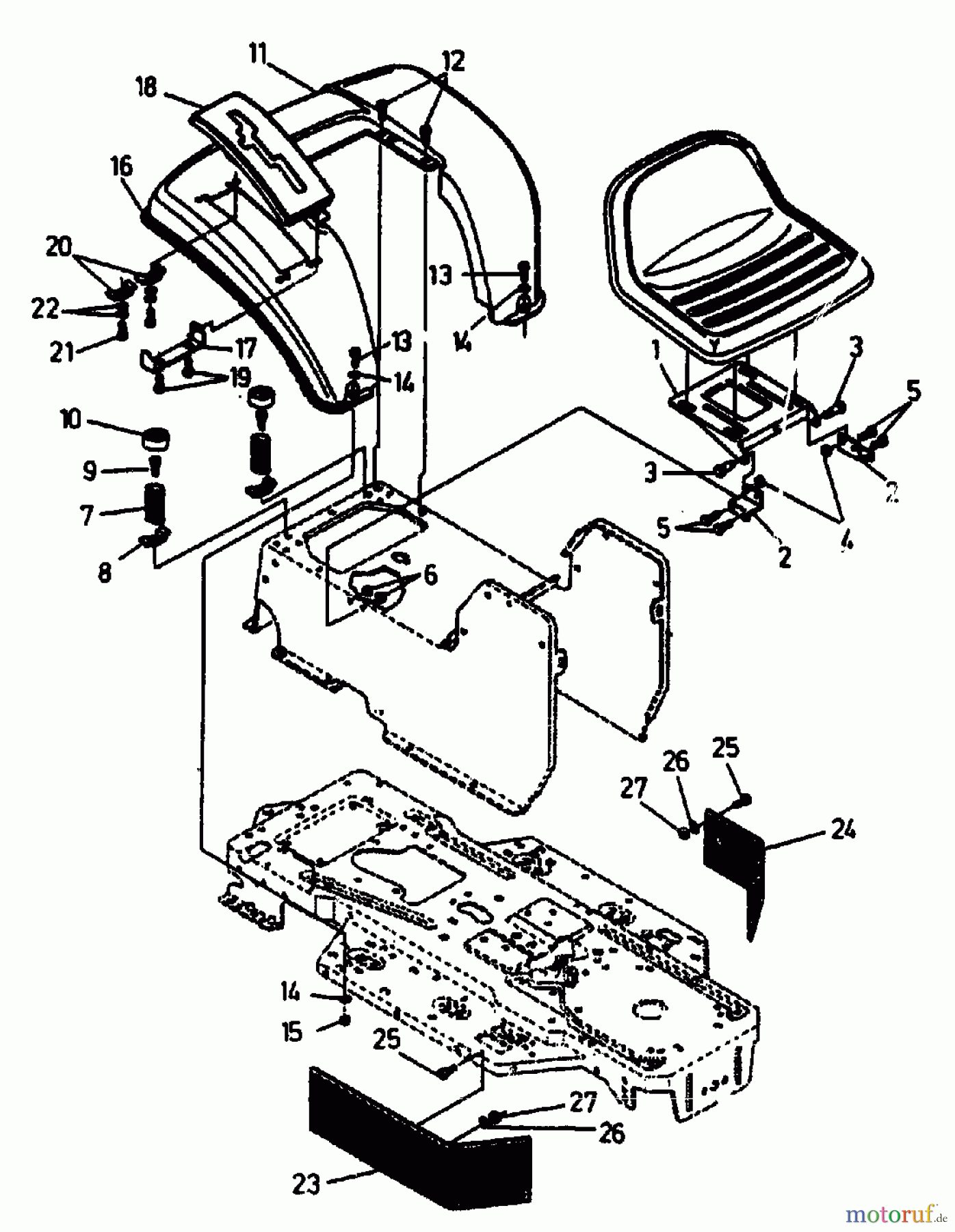  Gutbrod Lawn tractors RSB 100-12 00097.05  (1994) Seat, Fender