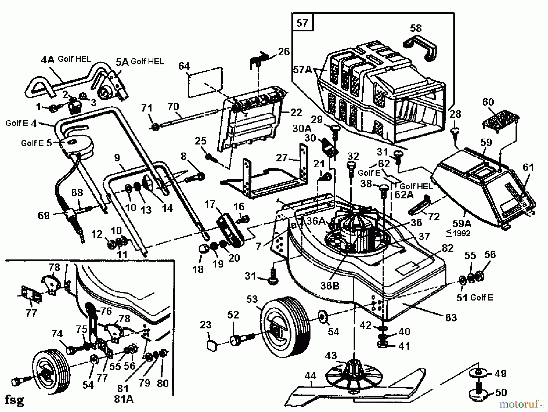  Golf Electric mower HEL 02881.07  (1994) Basic machine