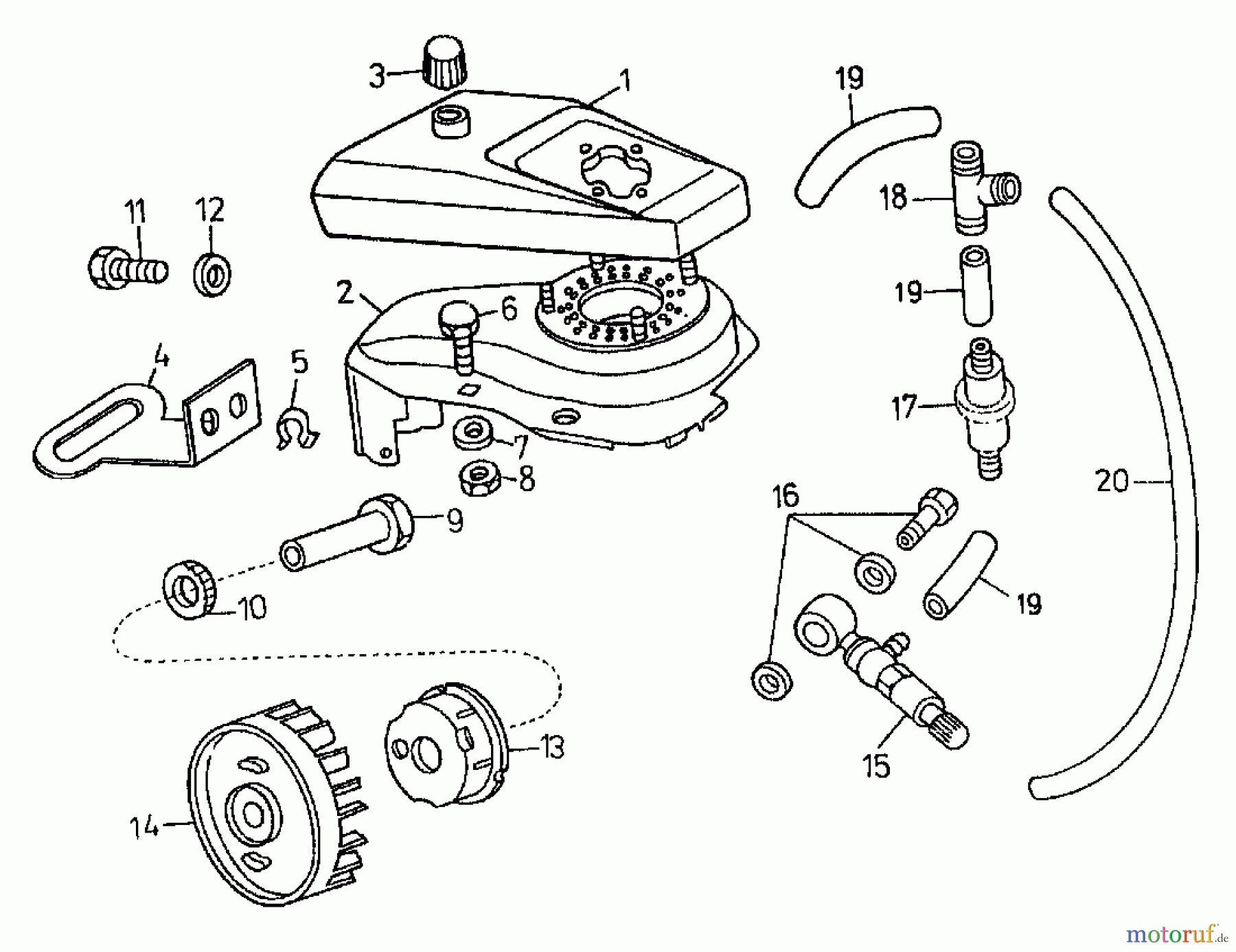  Gutbrod Cutter bar mower BM 100-2/G 07508.06  (1995) Fuel tank