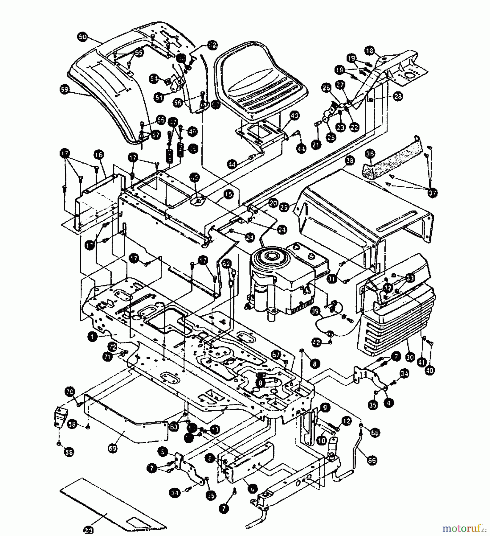  Gutbrod Lawn tractors RSB 80-12 00097.07  (1995) Dashboard, Engine hood, Fender