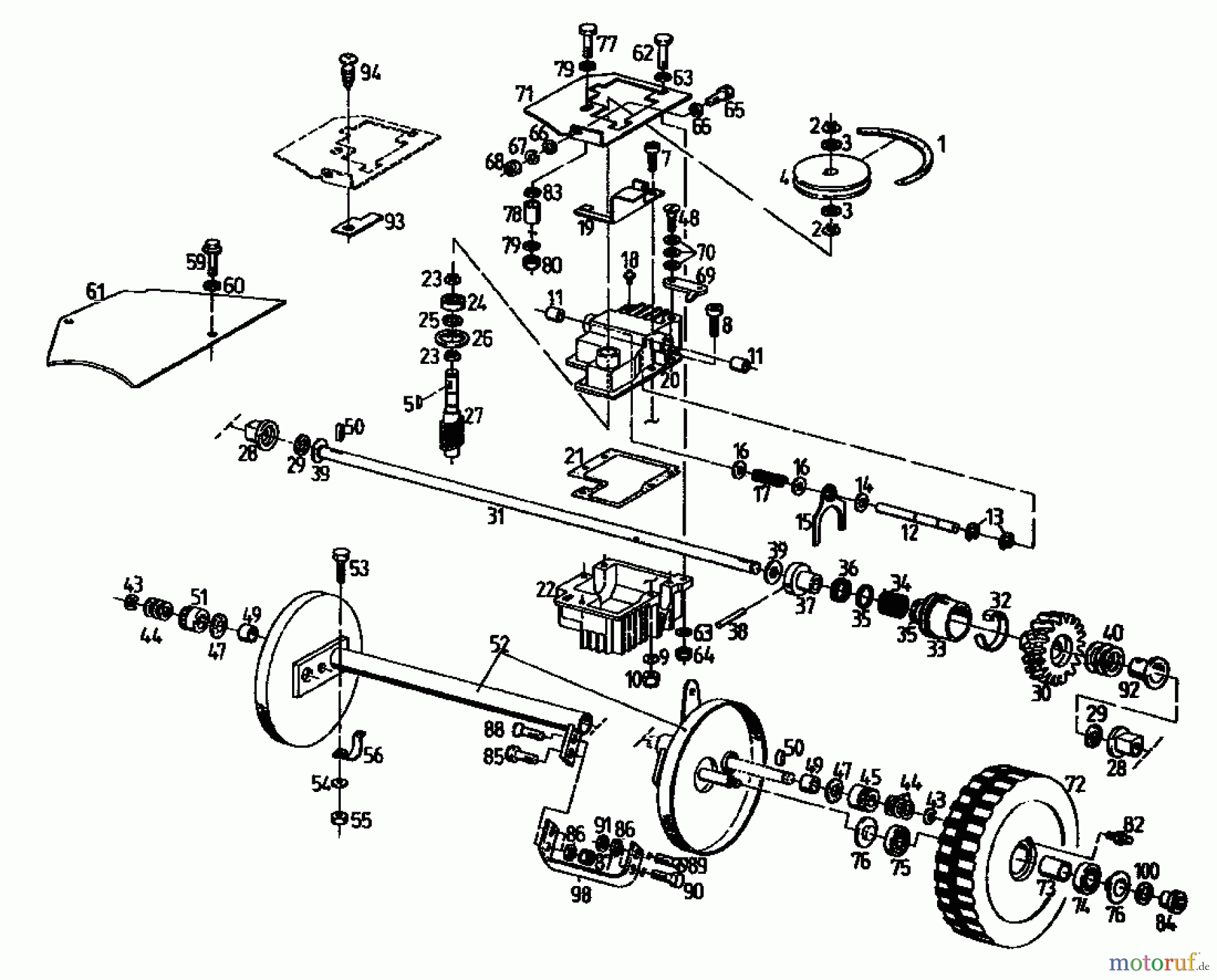  Gutbrod Petrol mower self propelled MH 534 PR 04017.03  (1992) Gearbox, Wheels