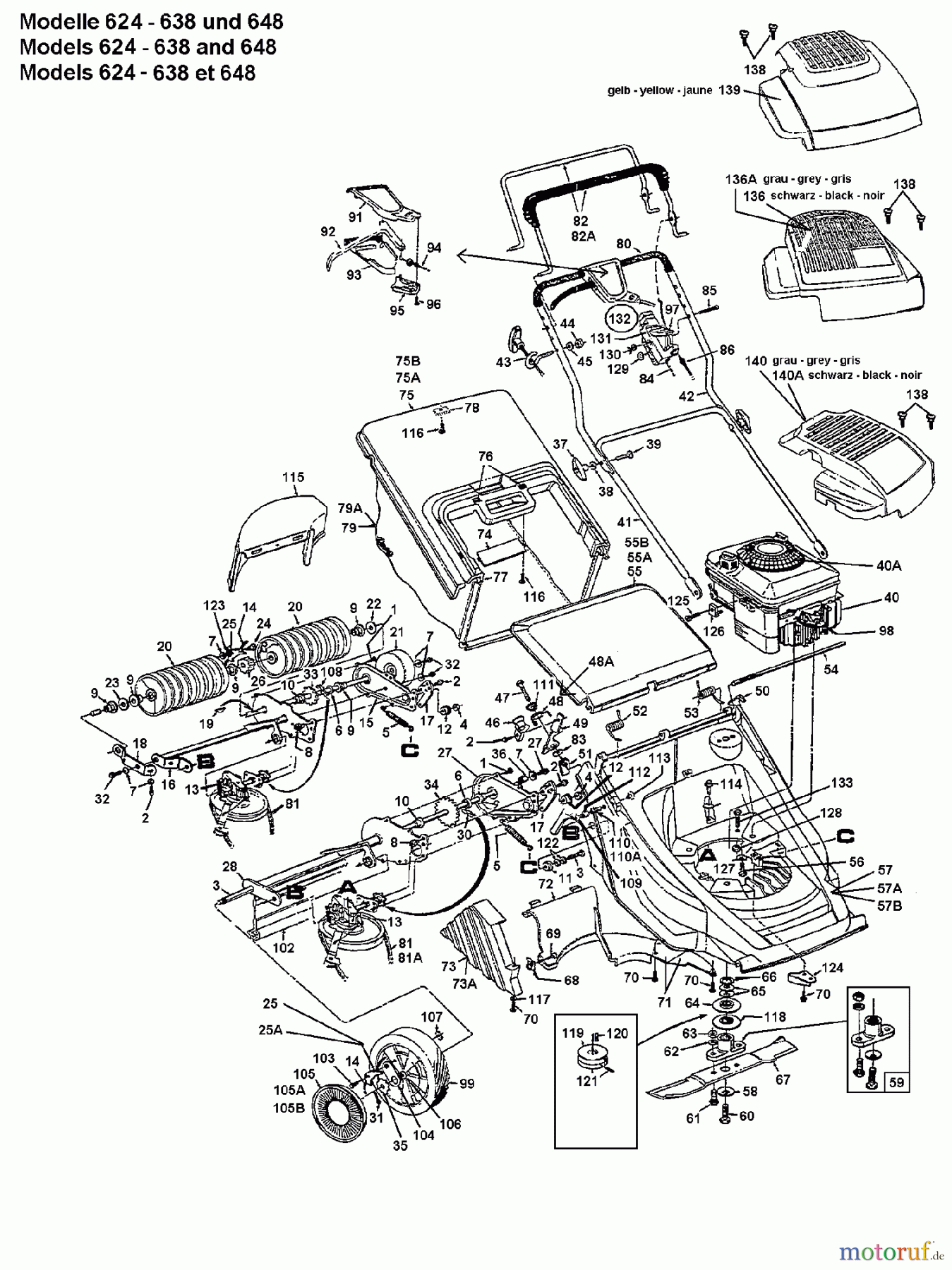 Gutbrod Petrol mower self propelled MH 464 RV 6 04050.01  (1996) Basic machine