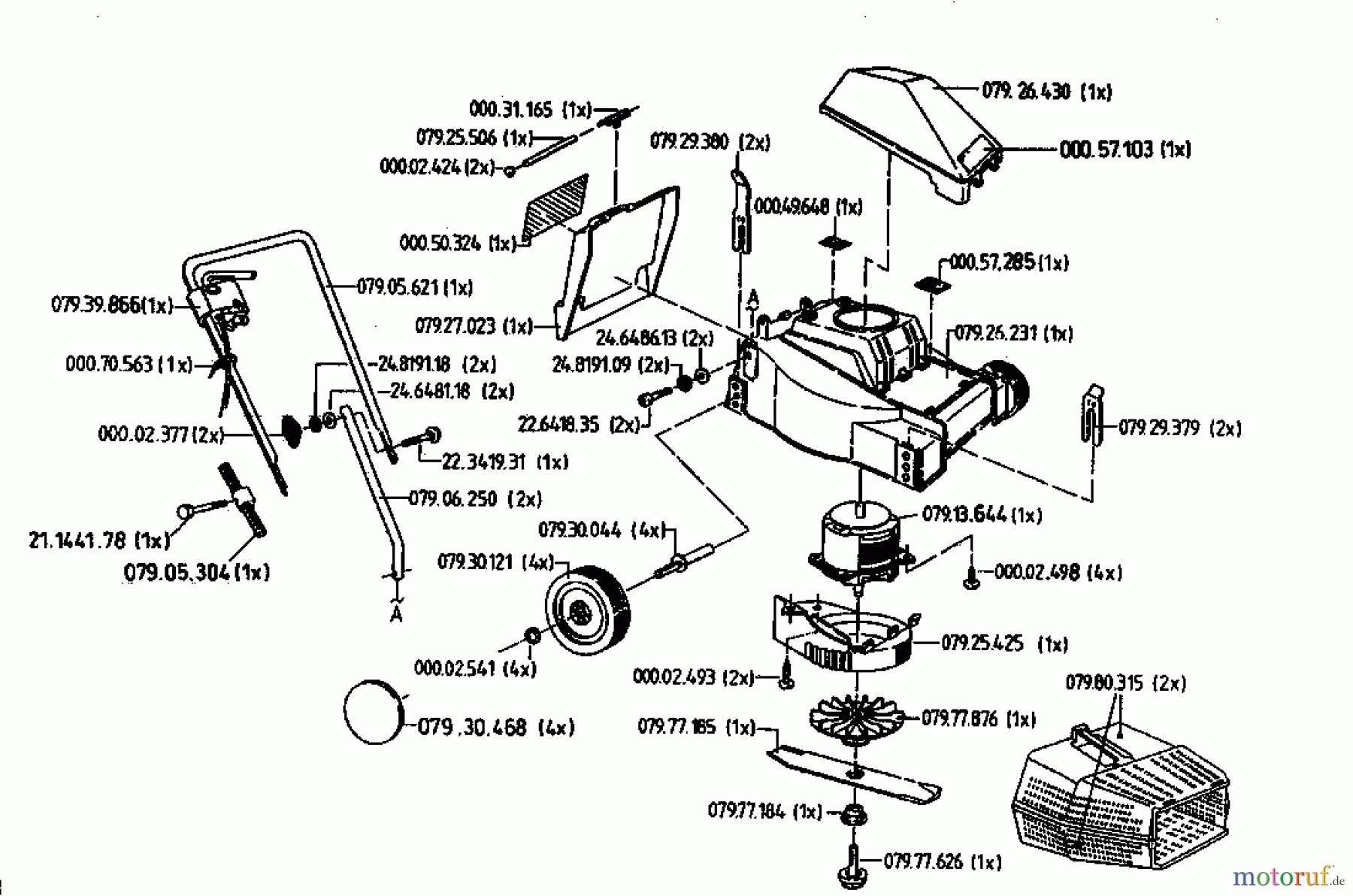  Golf Electric mower Junior 900 04039.06  (1996) Basic machine