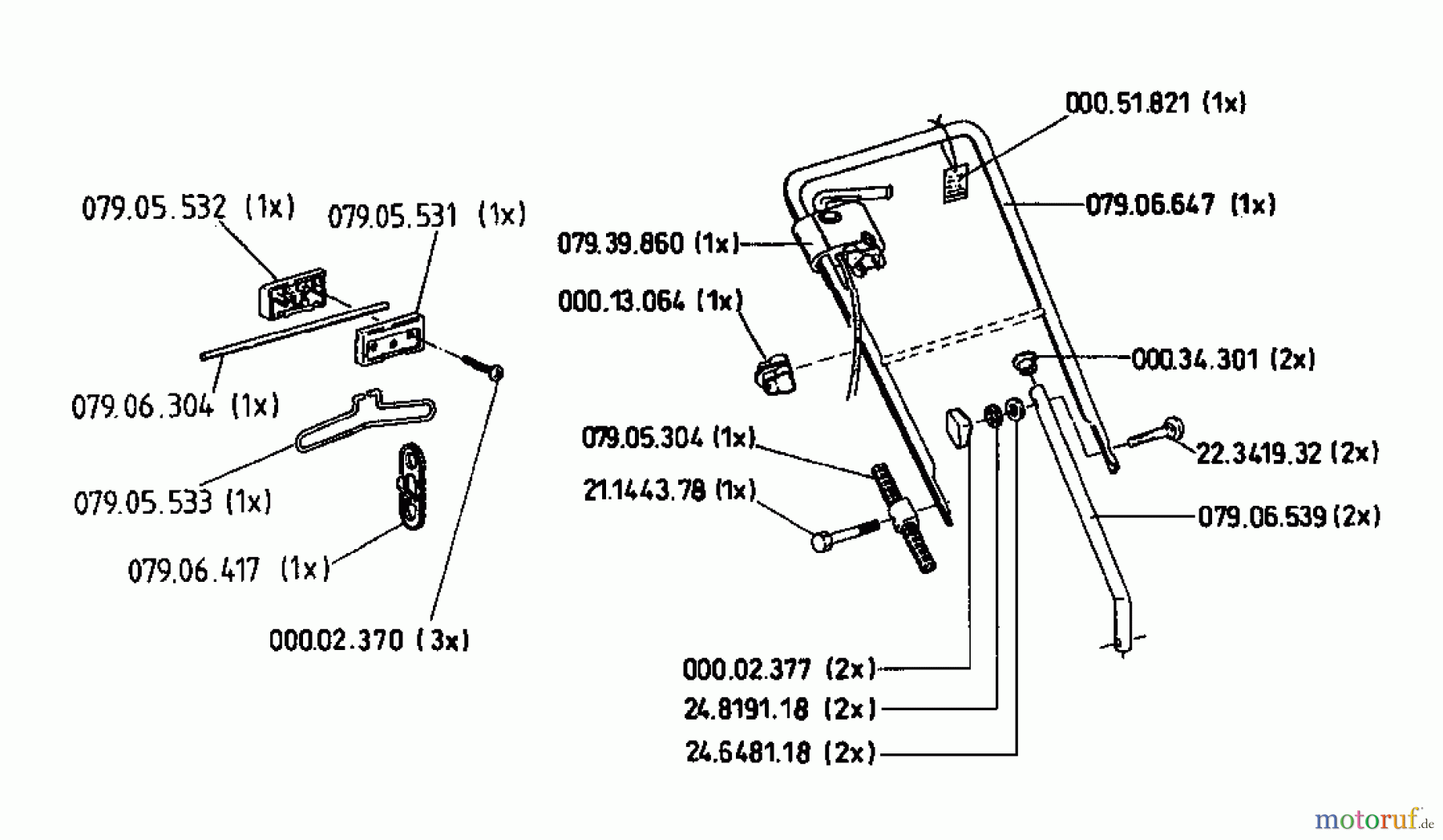  Floraself Electric mower 1140 E 04052.05  (1996) Handle