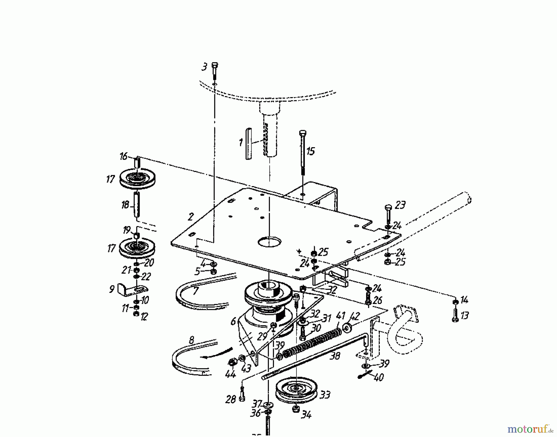  Gutbrod Lawn tractors Sprint 1002 E 02840.08  (1996) Drive system, Cutting drive