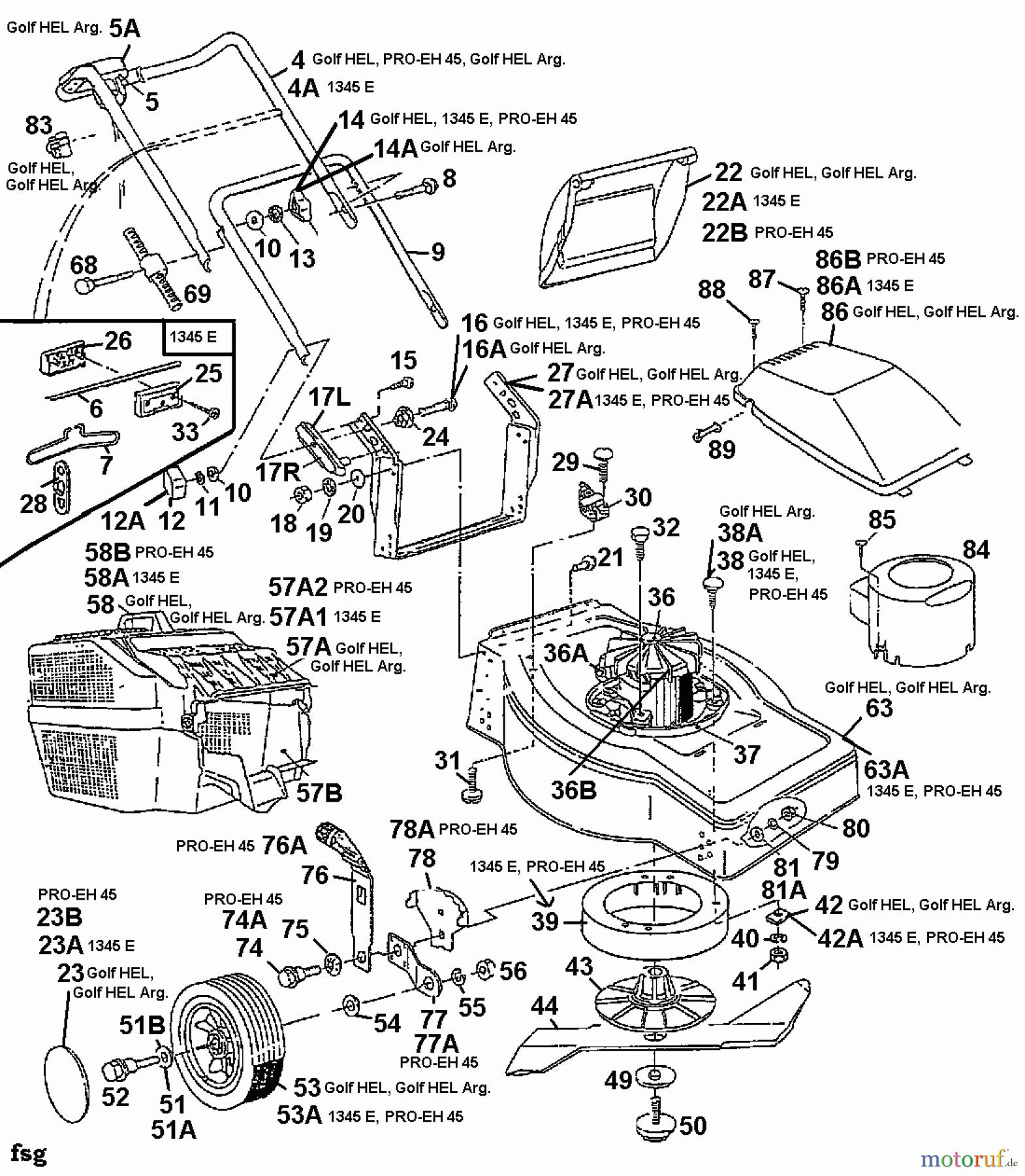  Floraself Electric mower 1345 E 04041.03  (1997) Basic machine