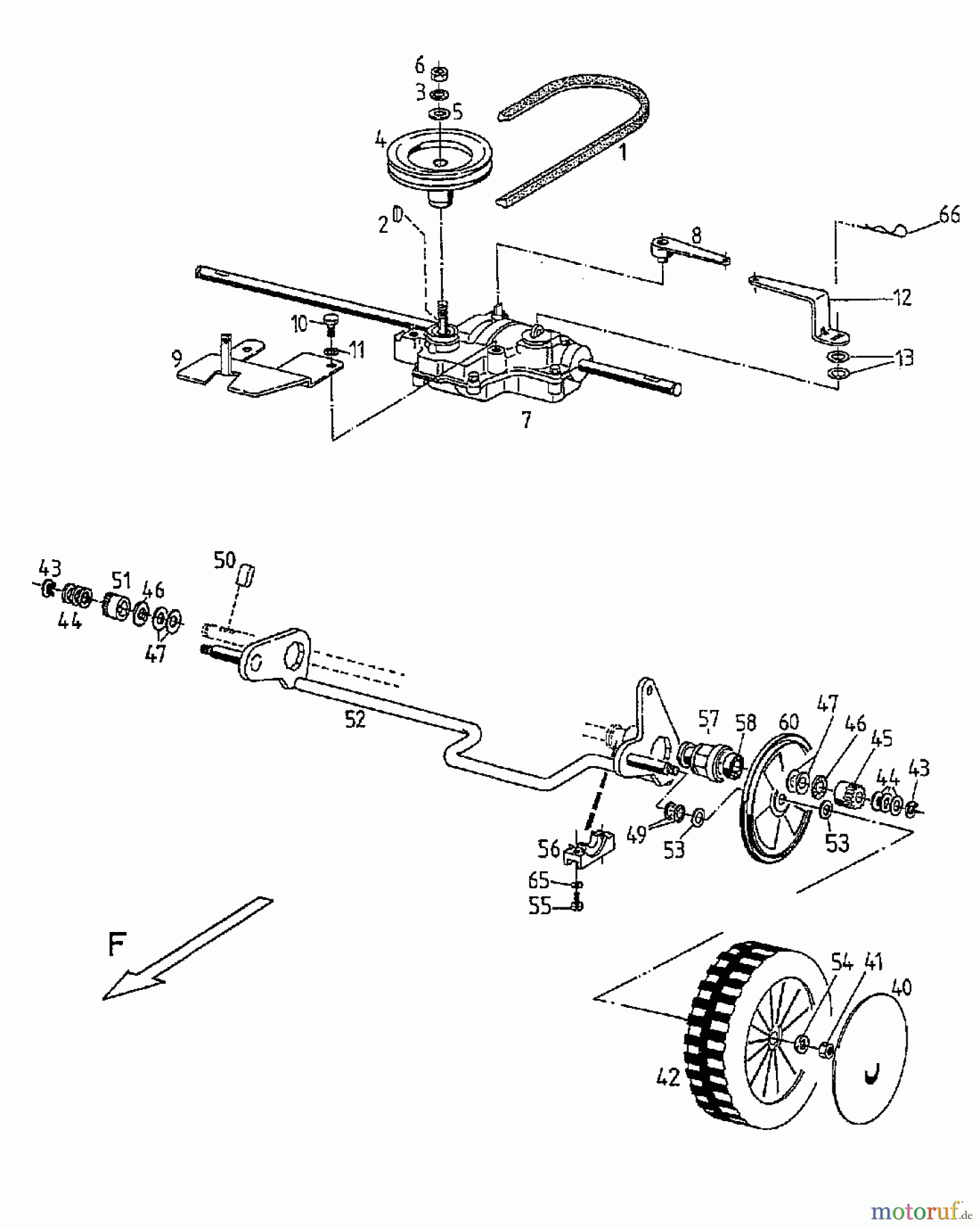  Gutbrod Petrol mower self propelled MH 544 R 3 04031.08  (1997) Gearbox, Wheels